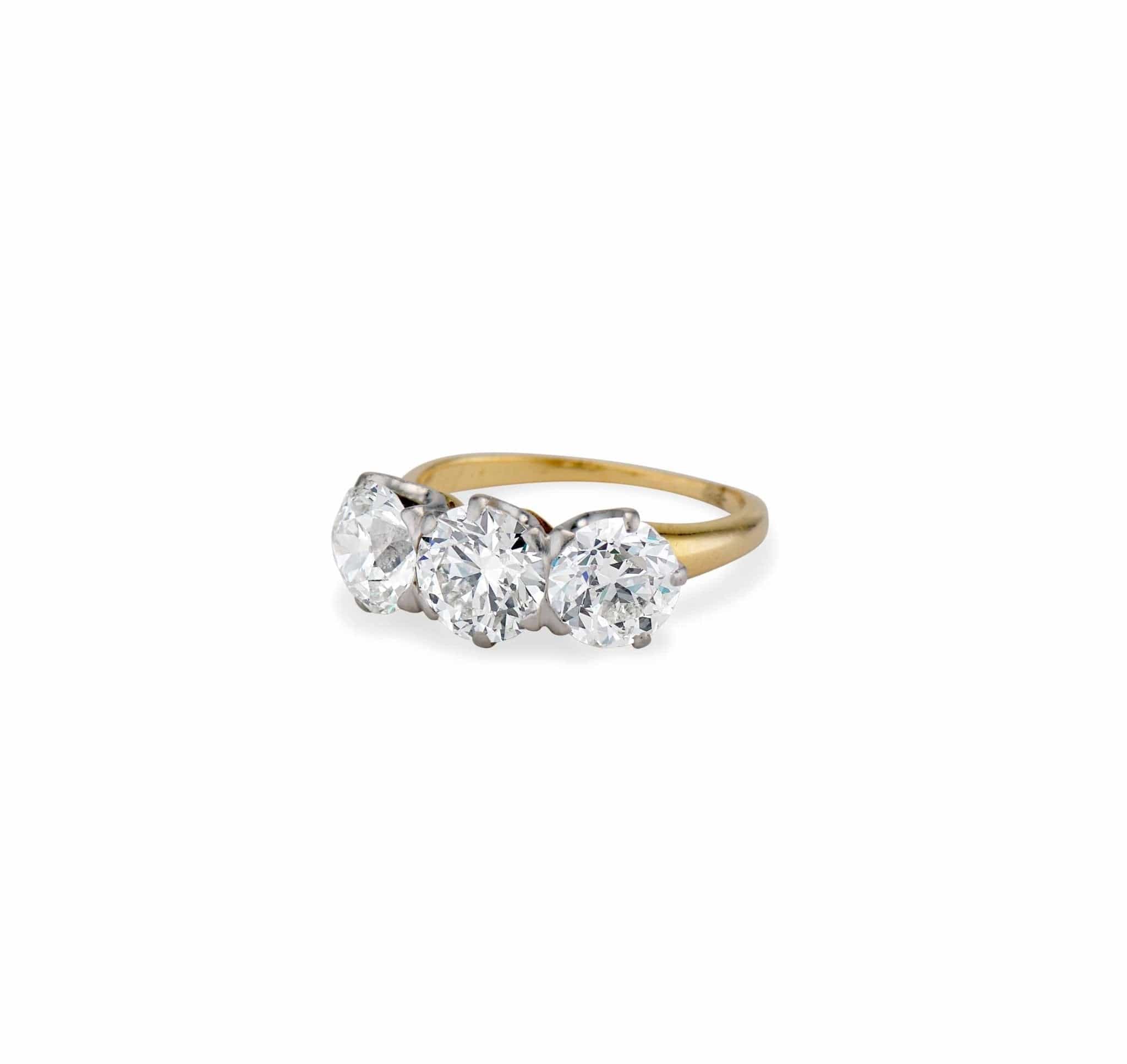 Tiffany & Co. Victorian Circa 4.00 Carat Three-Stone Ring, American - Image 2