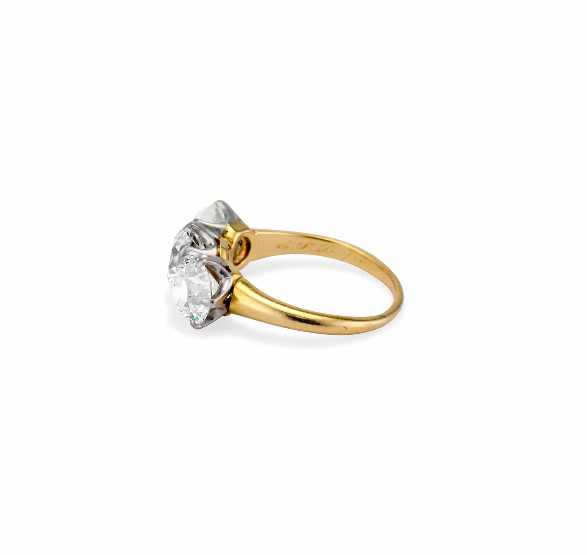 Tiffany & Co. Victorian Circa 4.00 Carat Three-Stone Ring, American - Image 3