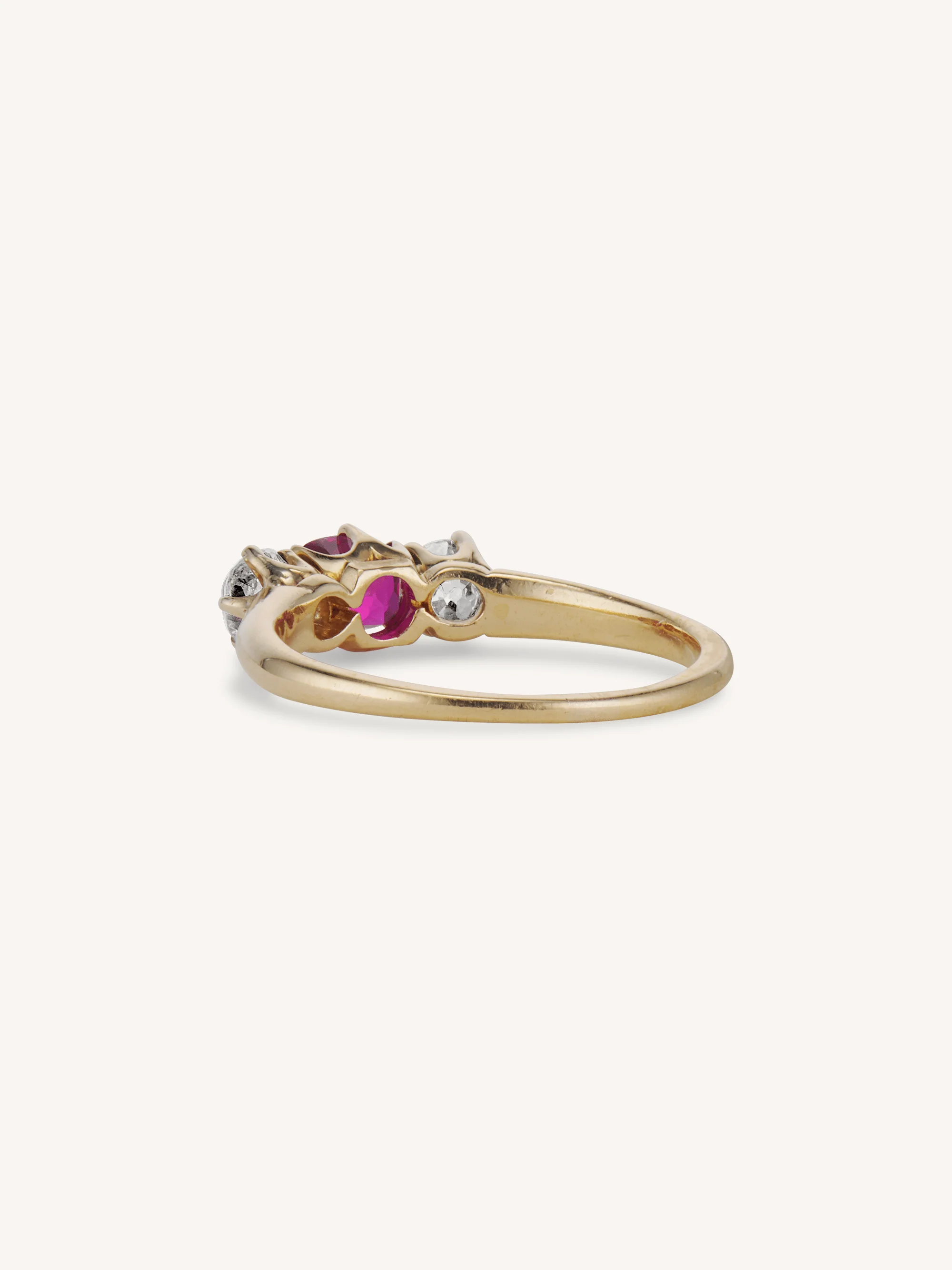 Tiffany & Co. Victorian Ruby and Diamond Three Stone Antique Engagement Ring - Image 4