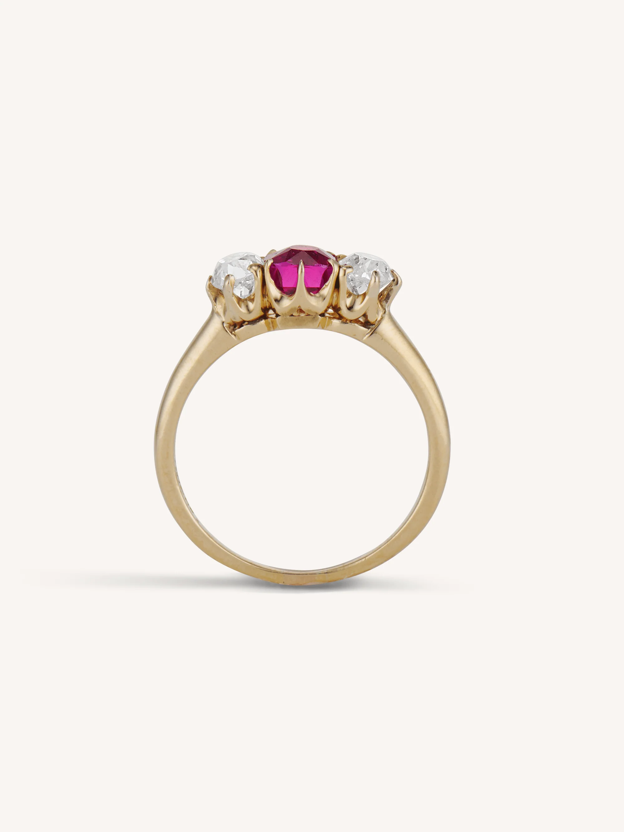 Tiffany & Co. Victorian Ruby and Diamond Three Stone Antique Engagement Ring - Image 5