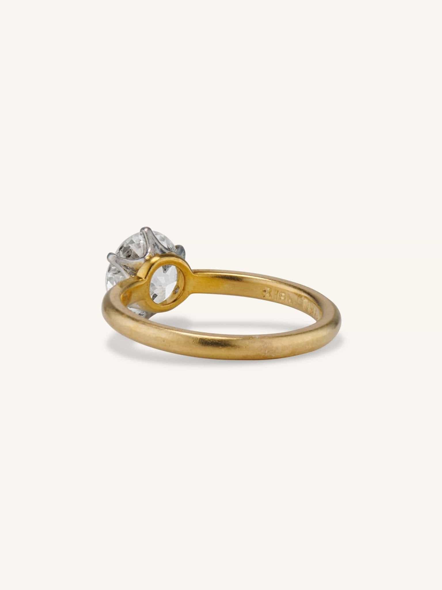Midcentury 1.57 Carat Old European Cut Diamond Solitaire - Image 3
