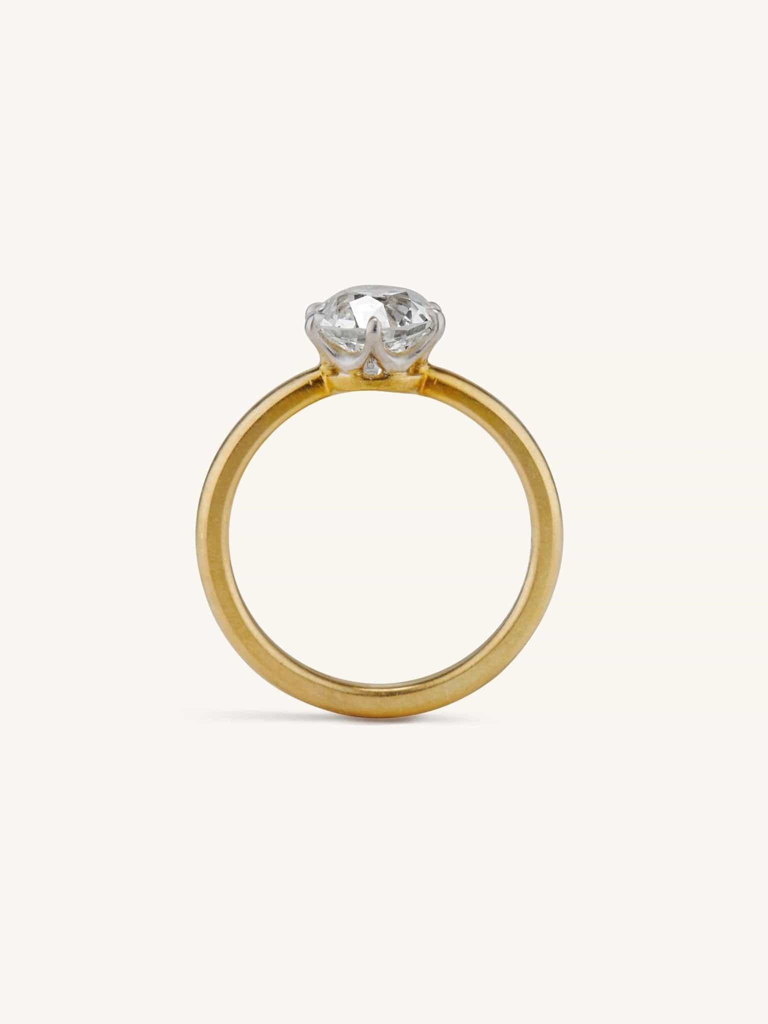 Midcentury 1.57 Carat Old European Cut Diamond Solitaire - Image 5