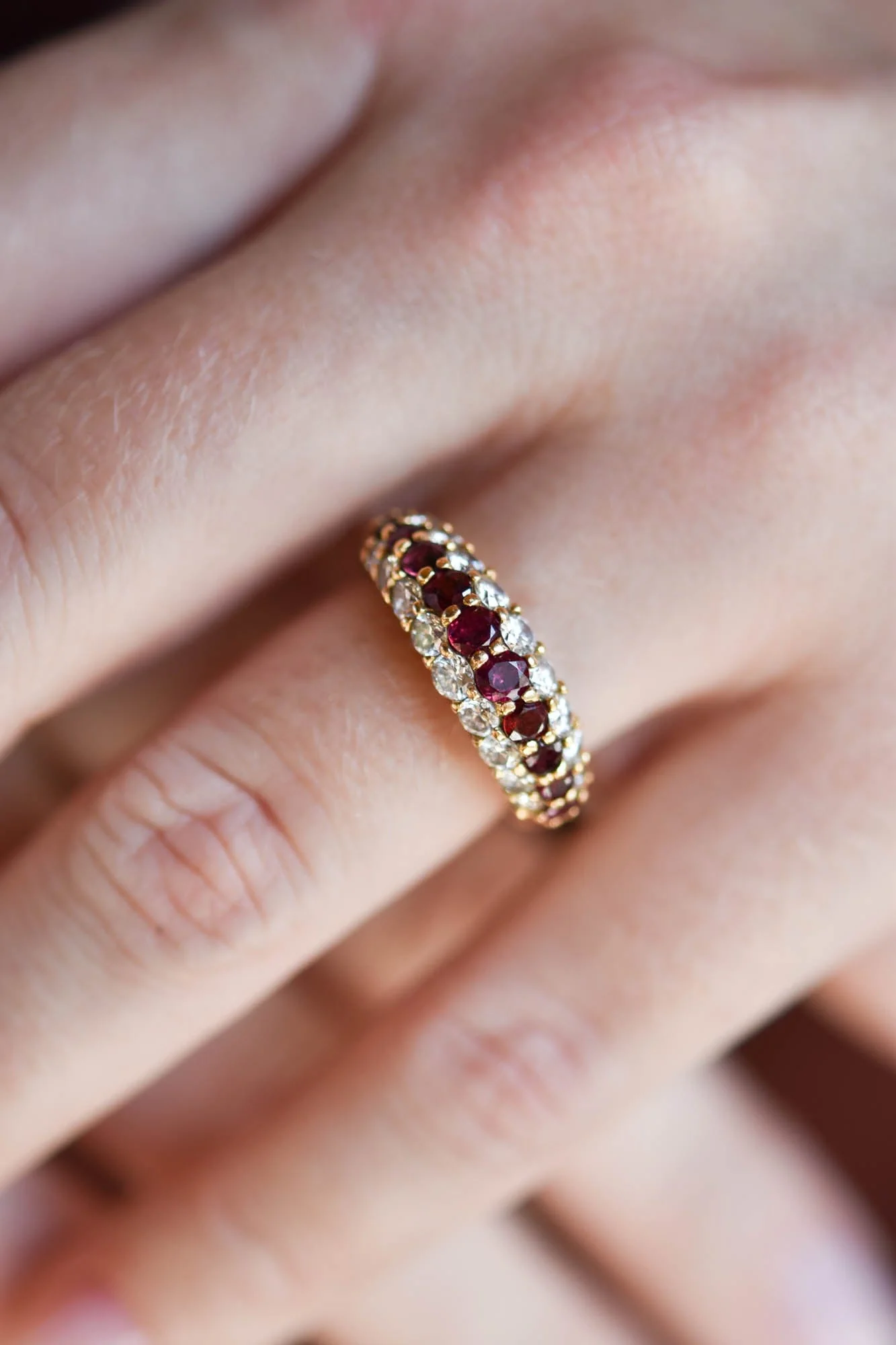 Tiffany & Co. Modern Bombé Ruby & Diamond Vintage Ring - Image 2
