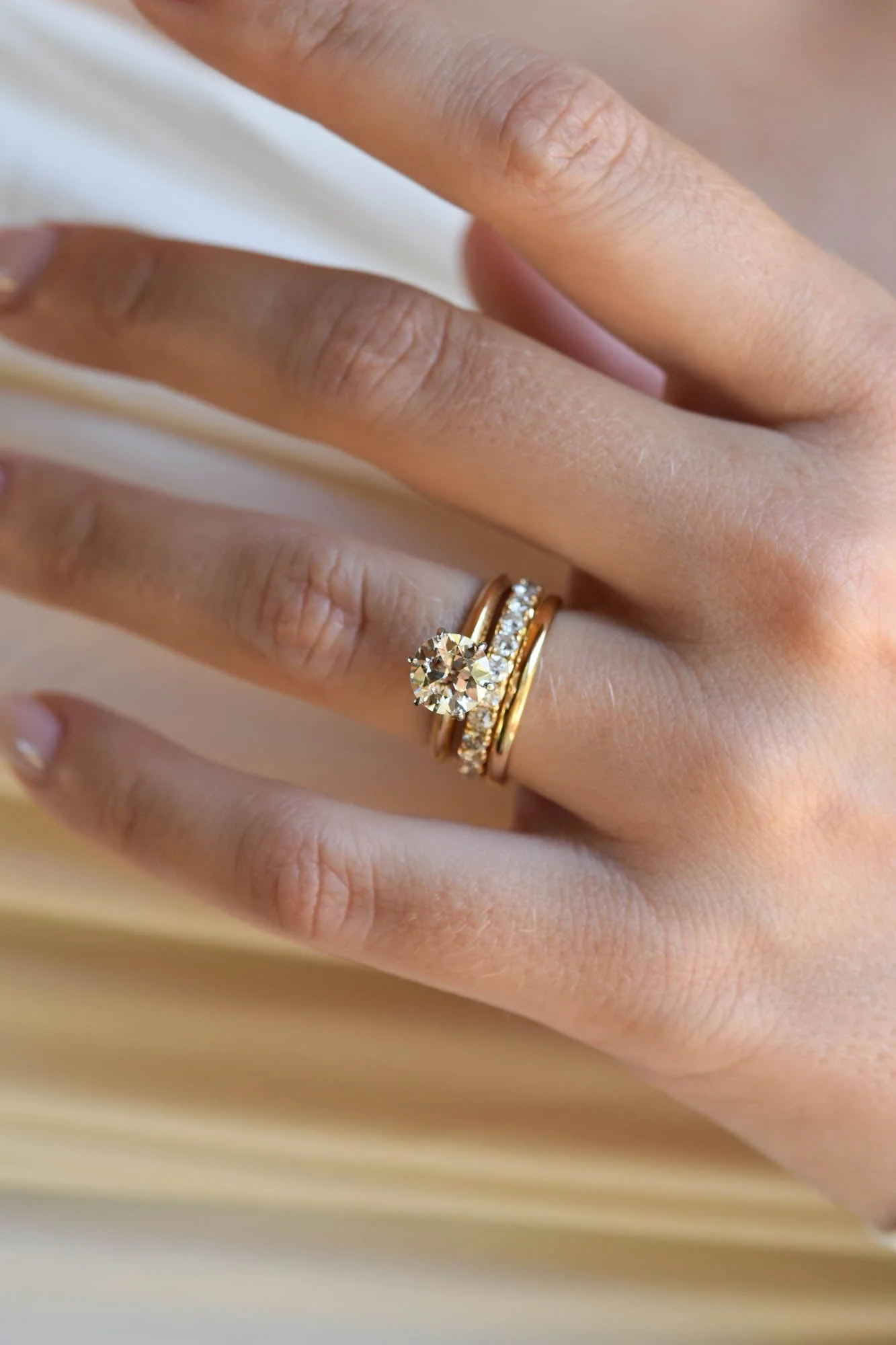 Tiffany & Co. Vintage 1.45 Carat Transitional Cut Diamond Solitaire Engagement Ring, Platinum & Gold - Image 6