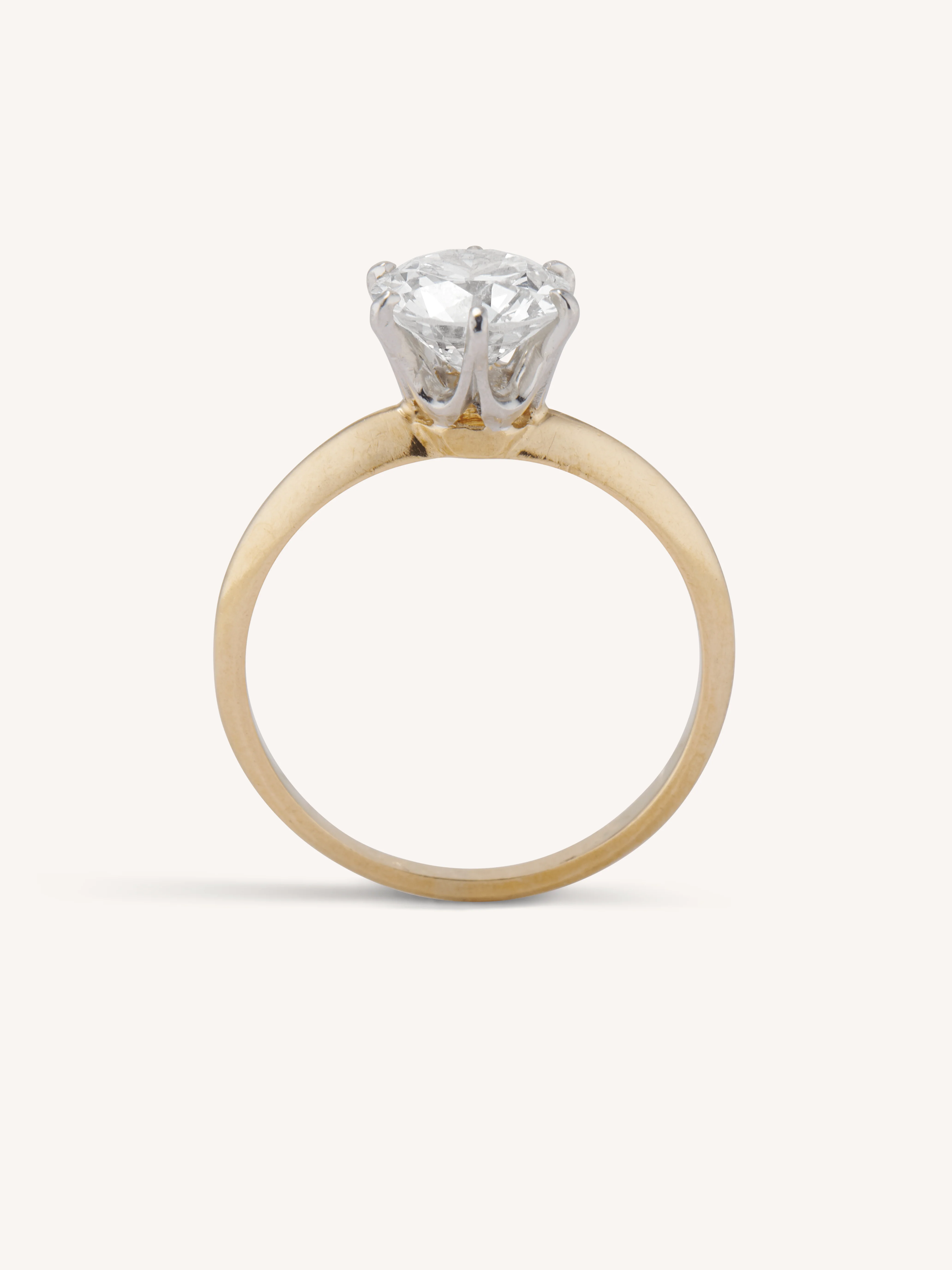 Tiffany & Co. Vintage 1.45 Carat Transitional Cut Diamond Solitaire Engagement Ring, Platinum & Gold - Image 7