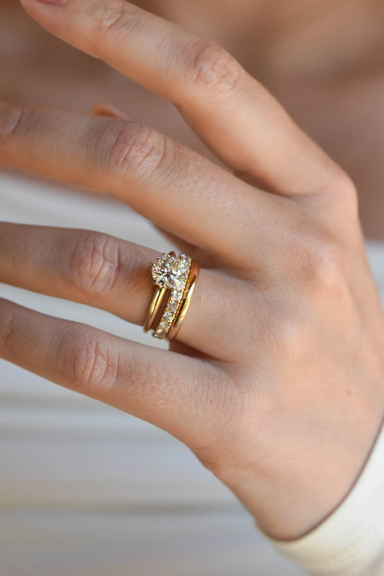 Tiffany & Co. Vintage 1.45 Carat Transitional Cut Diamond Solitaire Engagement Ring, Platinum & Gold - Image 8