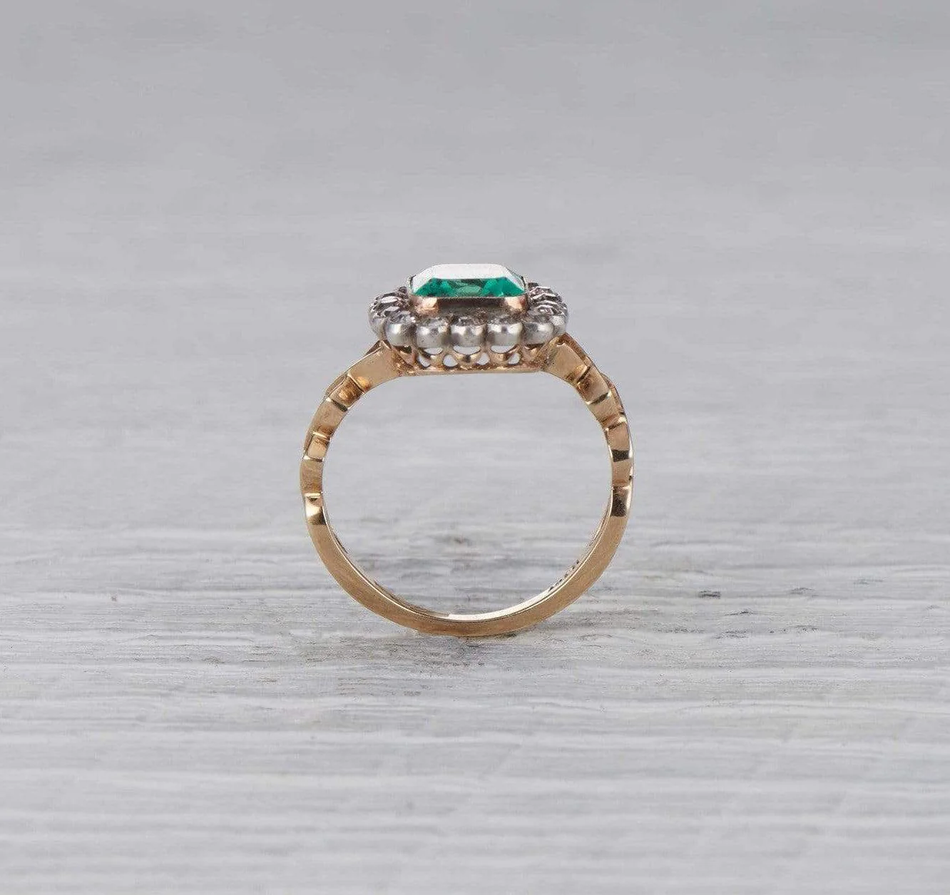 Two Carat Victorian Antique Emerald Ring - Image 5