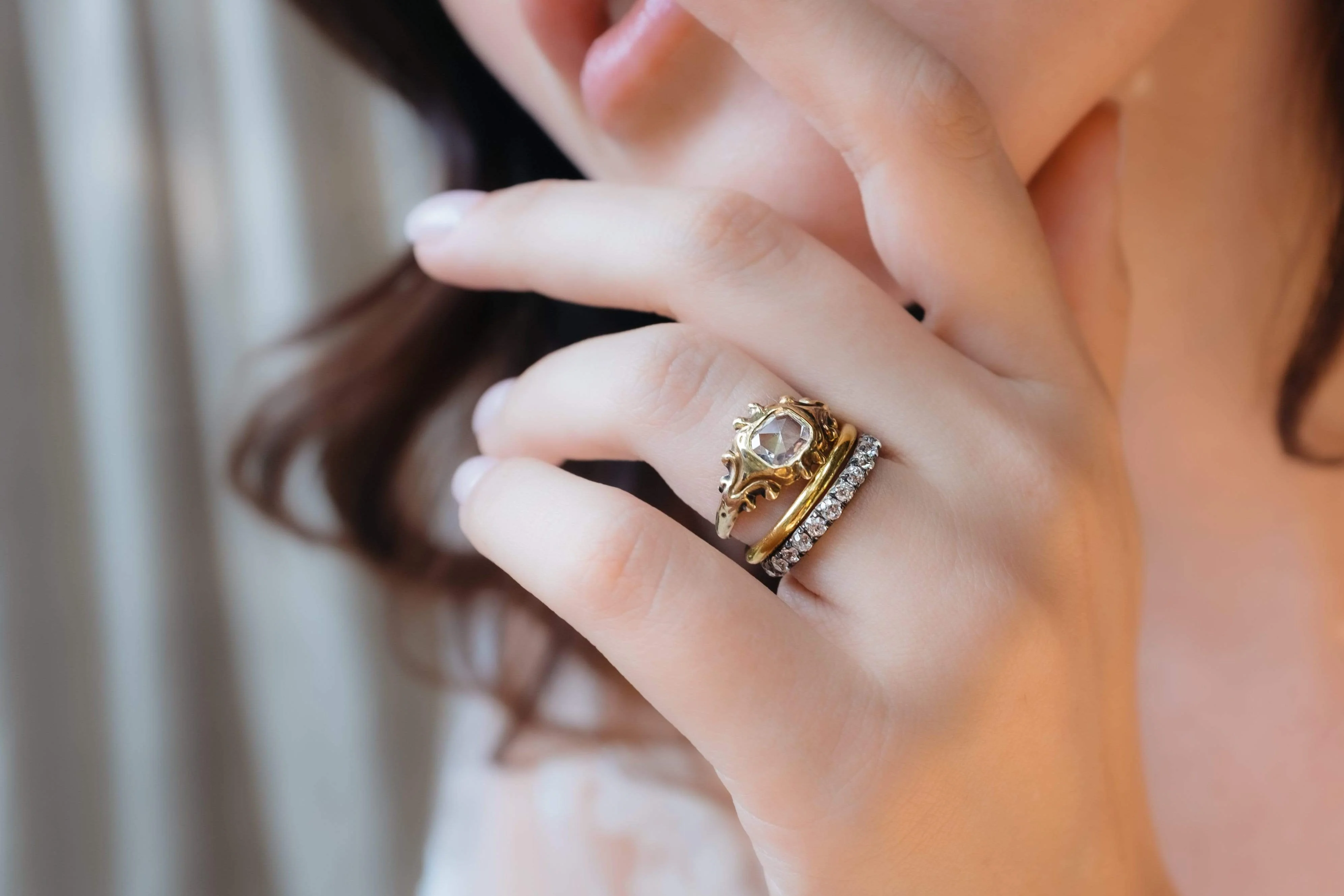 Victorian 1.00 Carat Cushion Rose Cut Diamond Solitaire Engagement Ring - Image 7