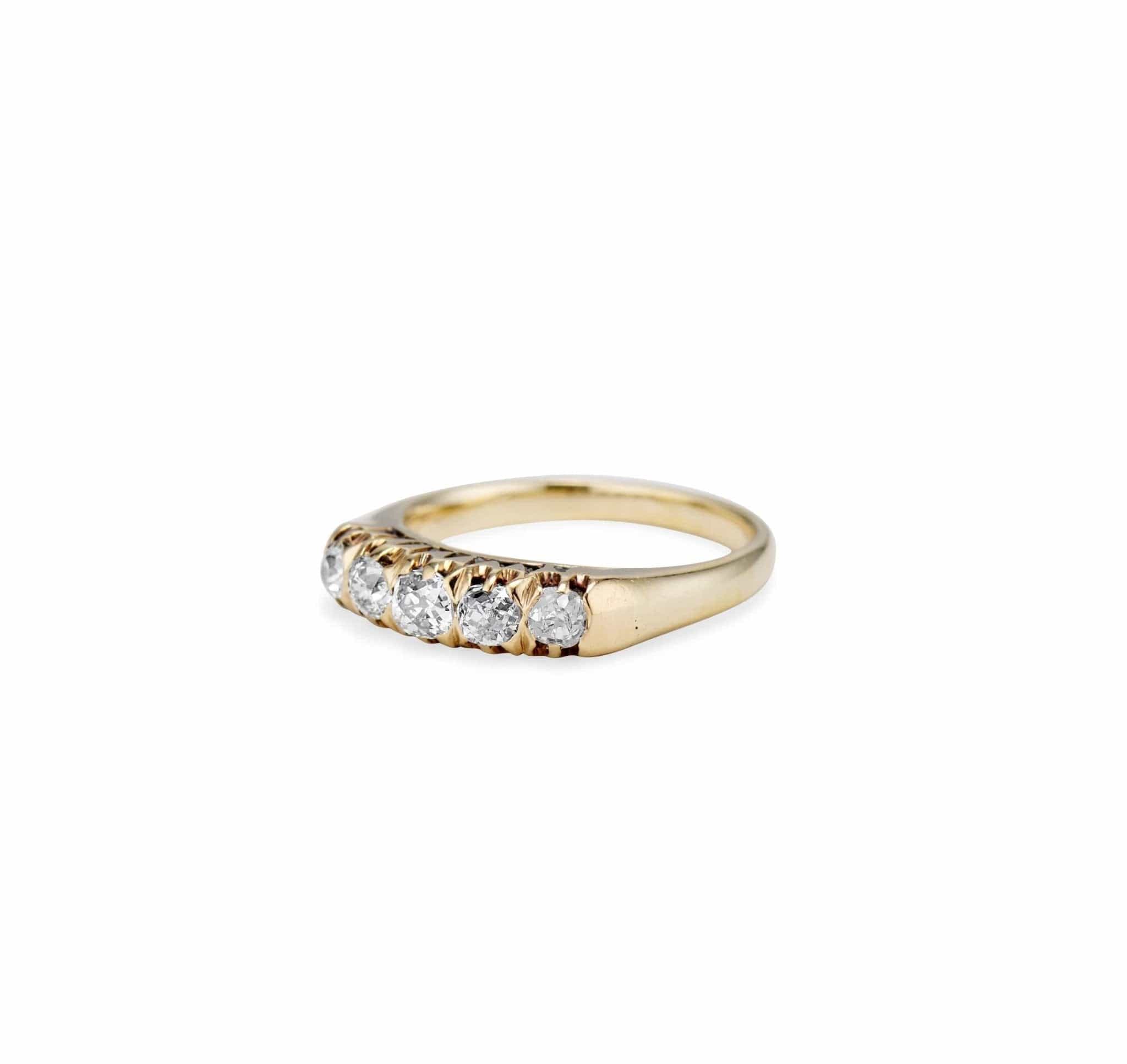 Victorian 1.00 Carat Old European Cut Diamond Half Band - Image 2