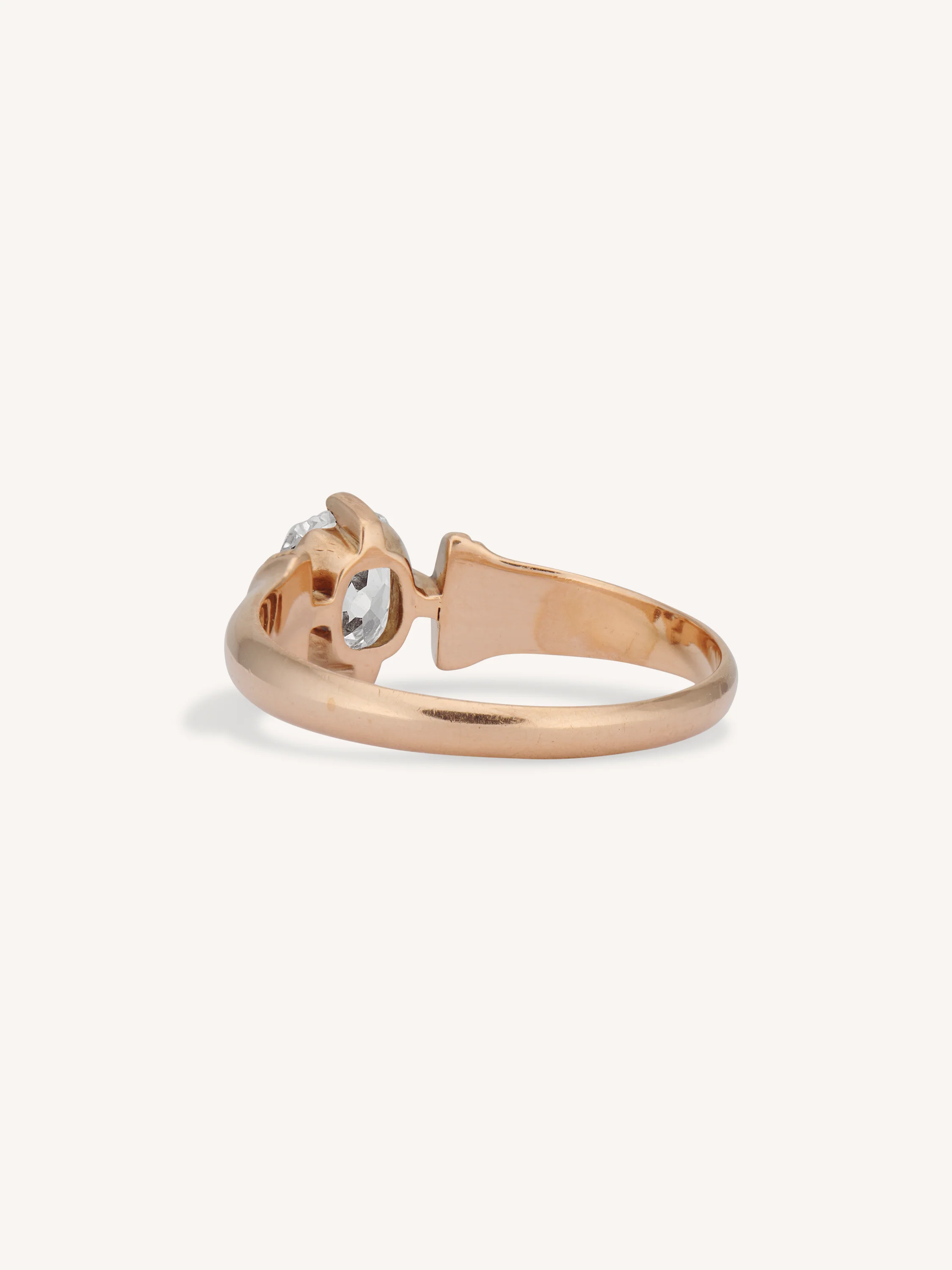 Victorian One Carat Old Mine Cushion Cut Diamond Rose Gold Solitaire Antique Engagement Ring - Image 5