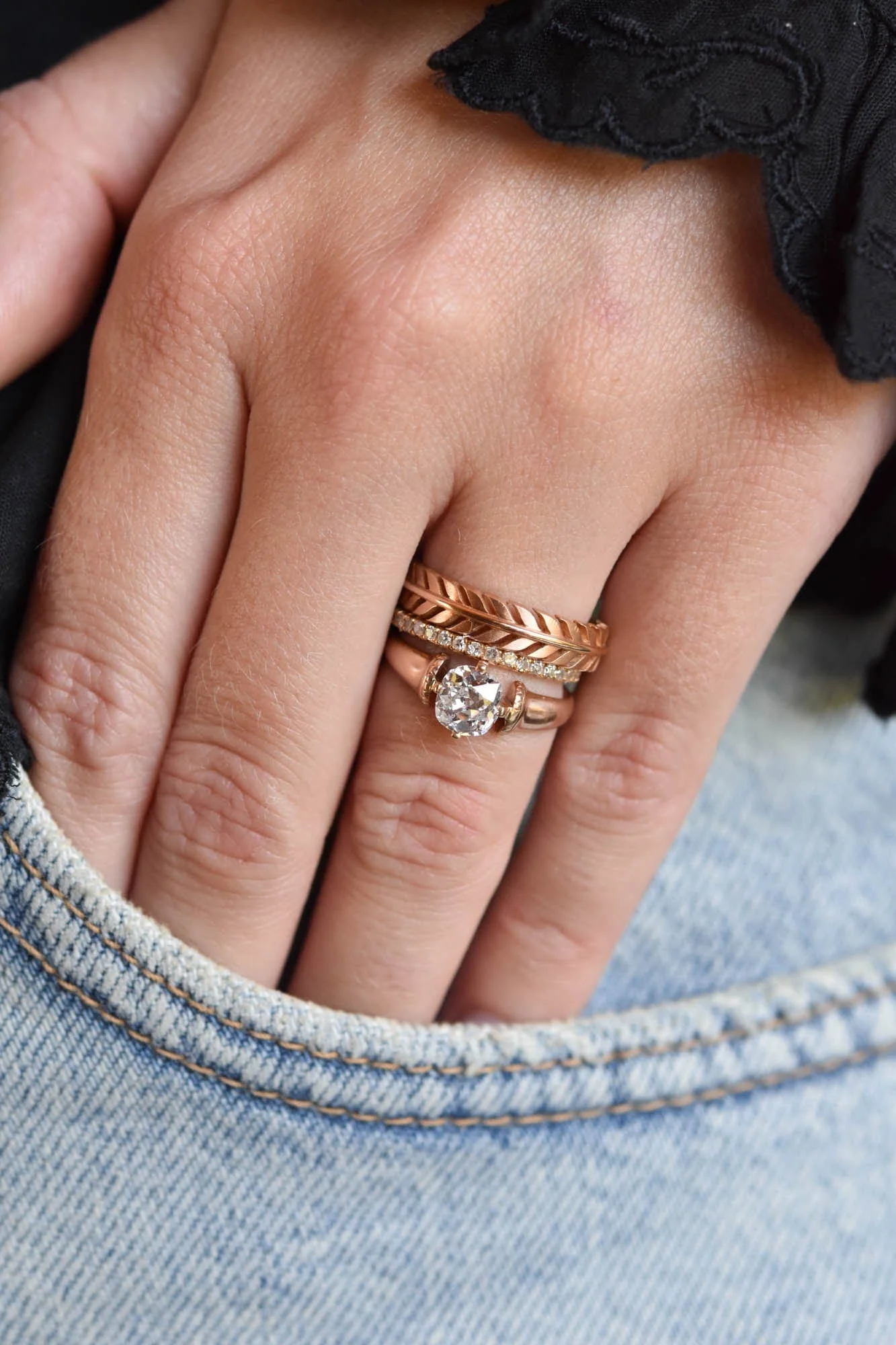 Victorian One Carat Old Mine Cushion Cut Diamond Rose Gold Solitaire Antique Engagement Ring - Image 6