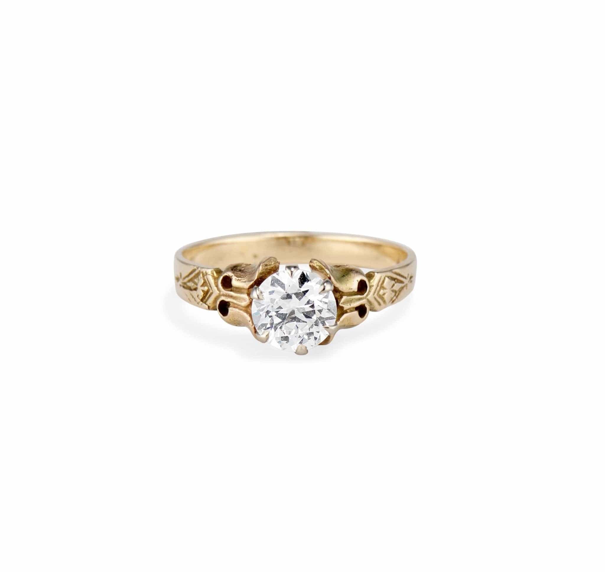 Victorian 1.02 Carat Old European Cut Diamond Solitaire Engagement Ring - Image 2