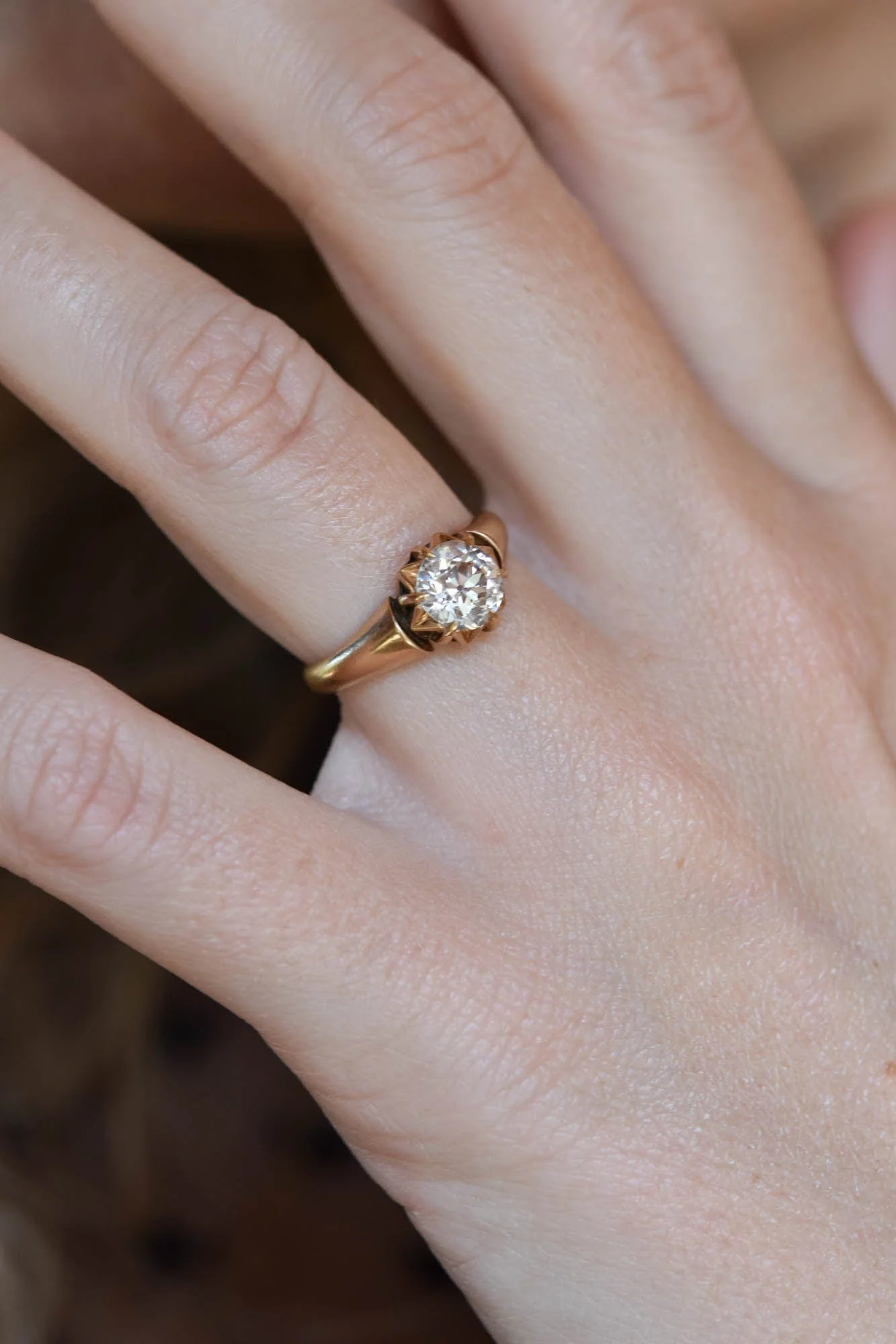 Victorian 1.05 Carat Old European Diamond Antique Engagement Ring - Image 9