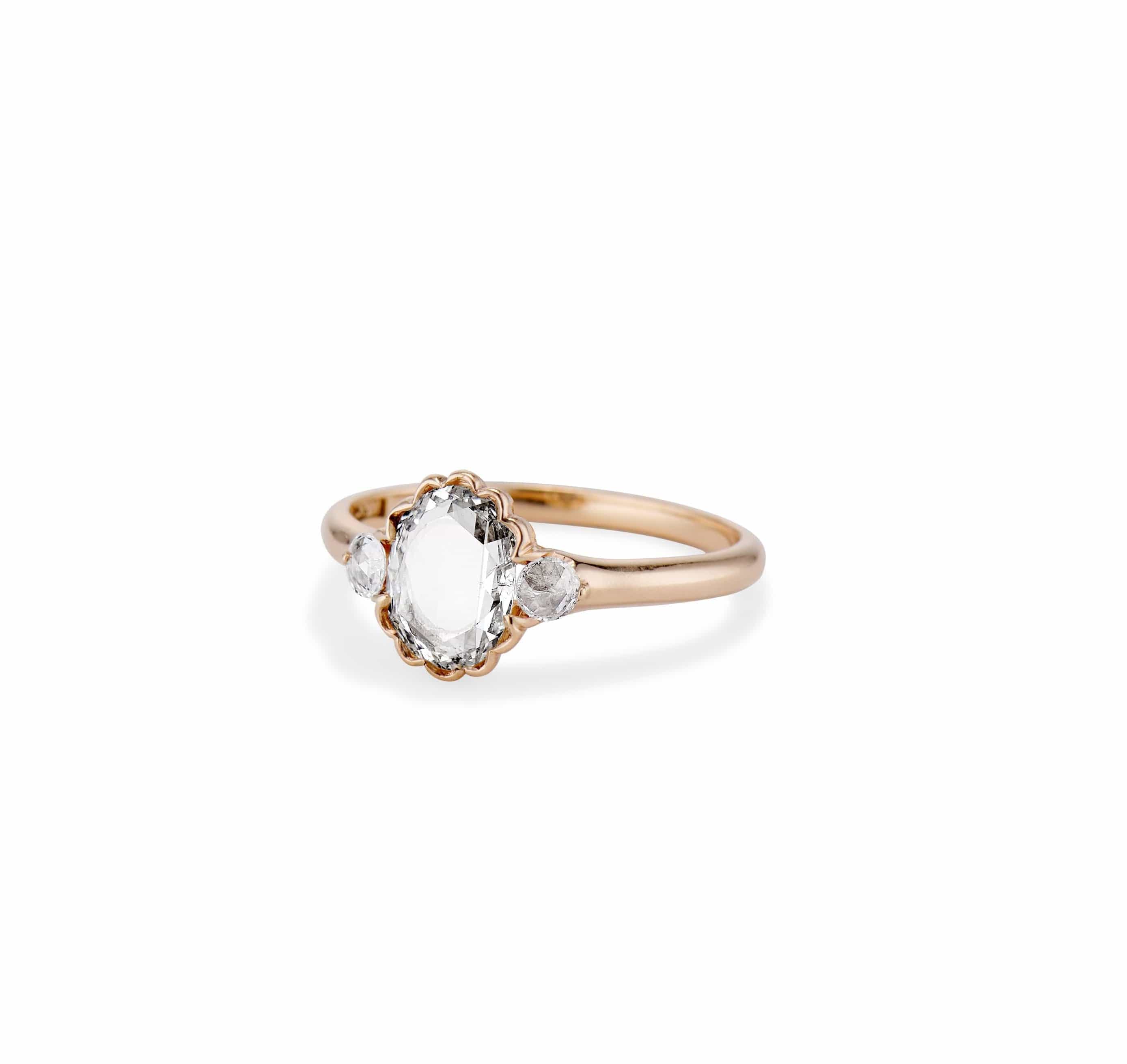 Victorian 1.15 Carat Oval Rose-Cut Diamond Engagement Ring - Image 2