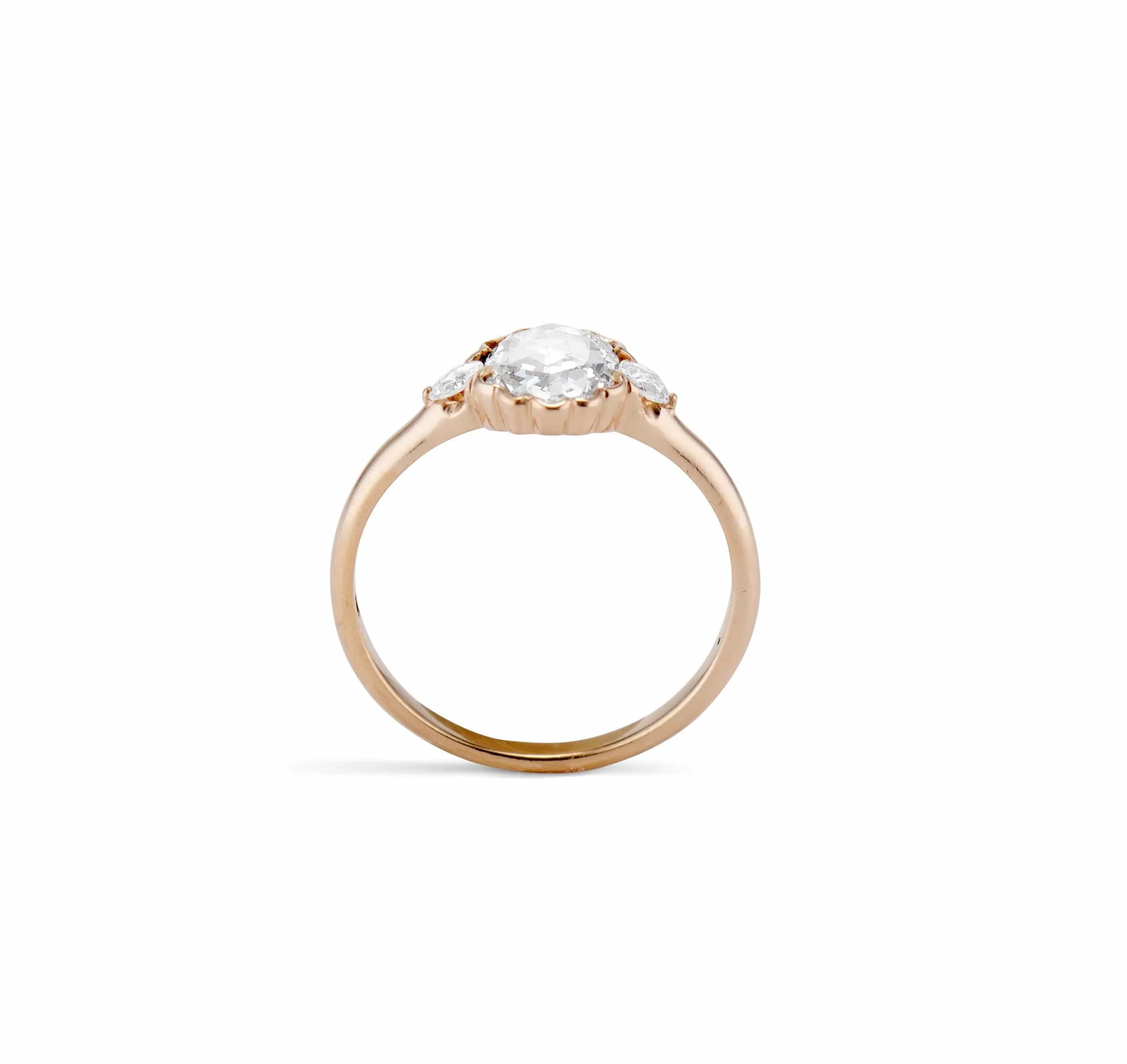 Victorian 1.15 Carat Oval Rose-Cut Diamond Engagement Ring - Image 4