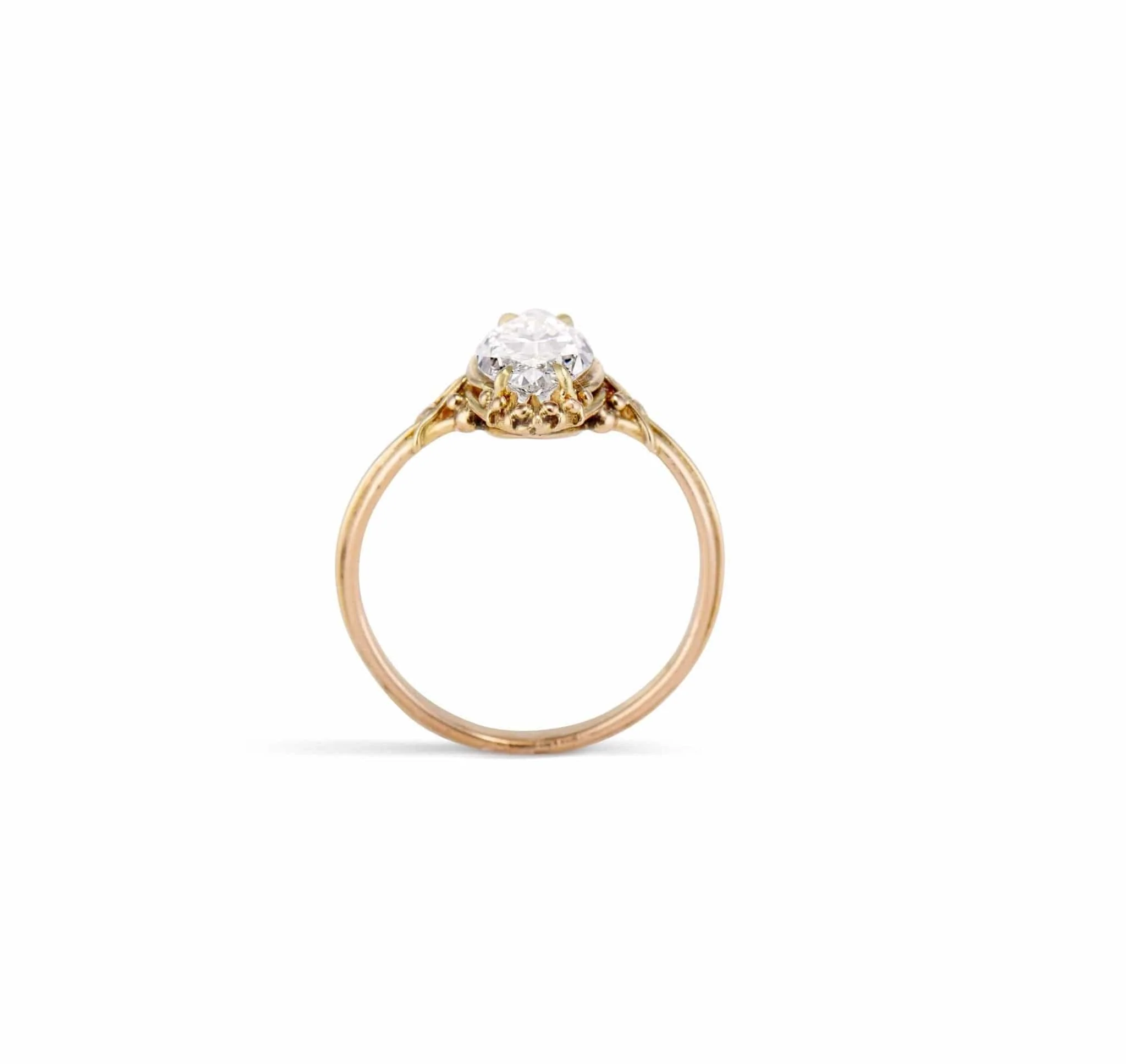 Victorian 1.19 Carat Moval Diamond Engagement Ring - Image 3