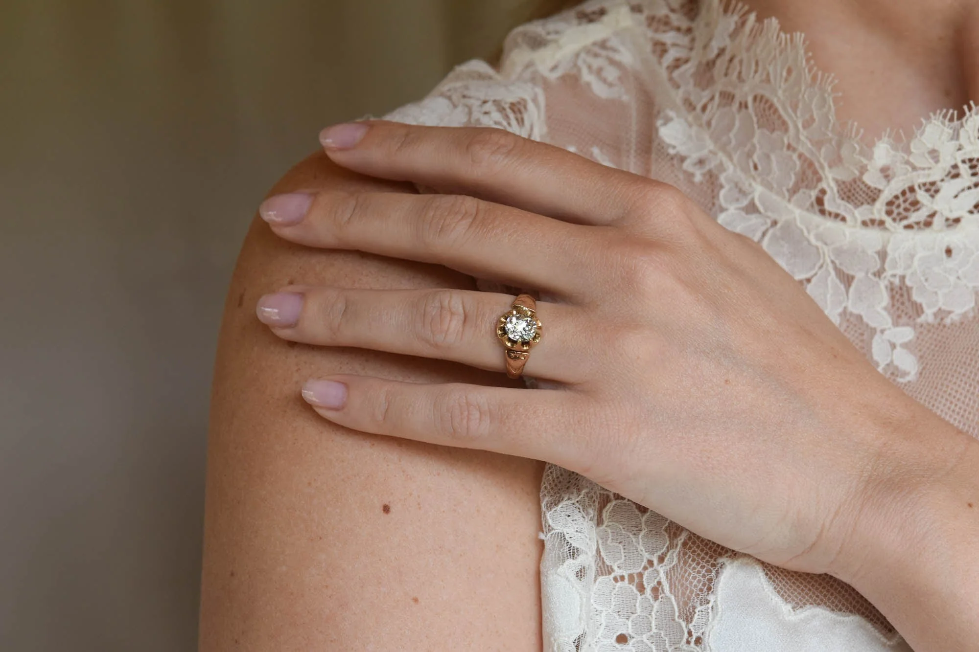 Victorian 1.25 Carat Old Mine Cushion Buttercup Belcher Engagement Ring - Image 6