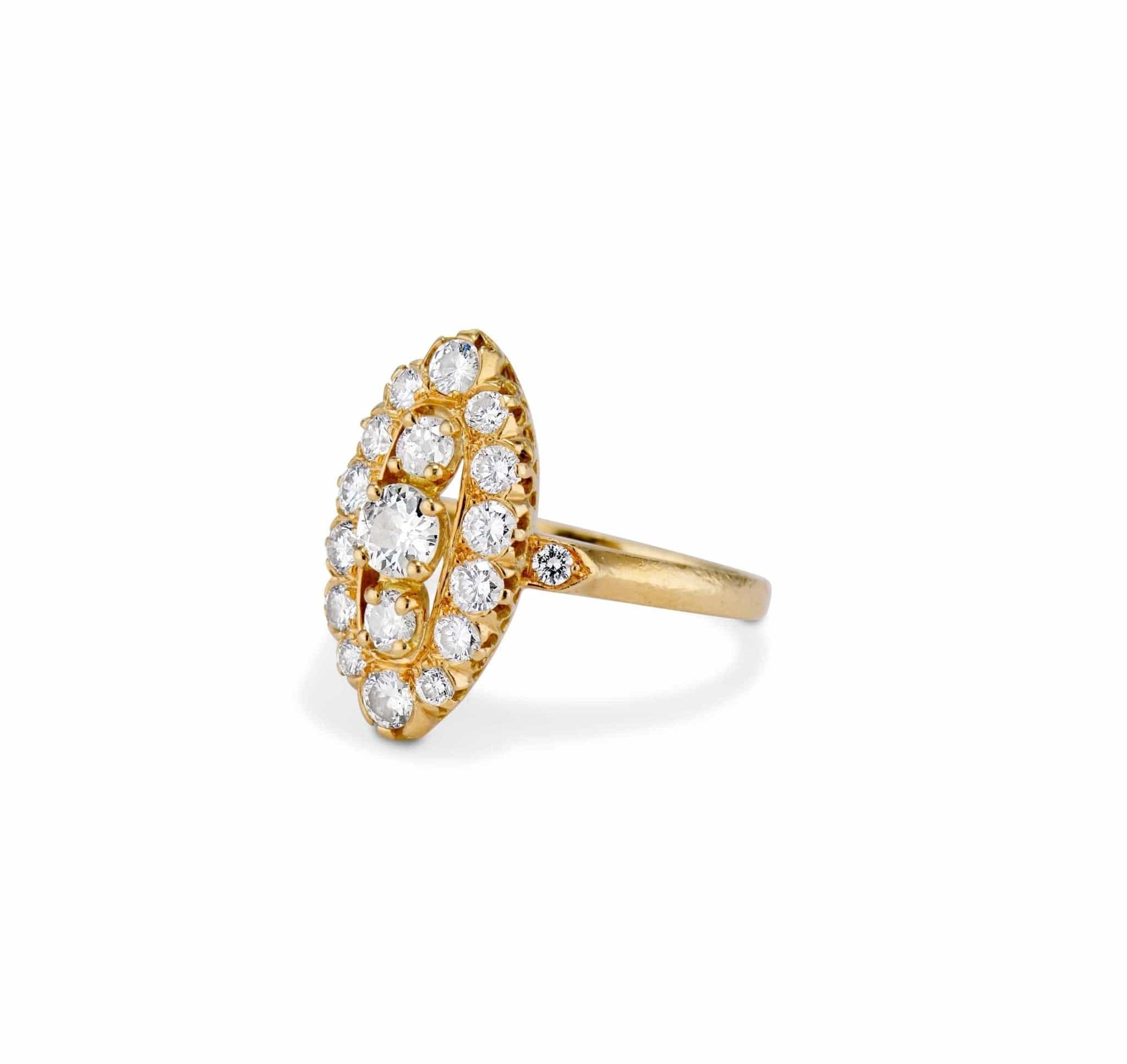 Victorian 1.50 Carat Diamond and Gold Dinner Ring, France - Image 2
