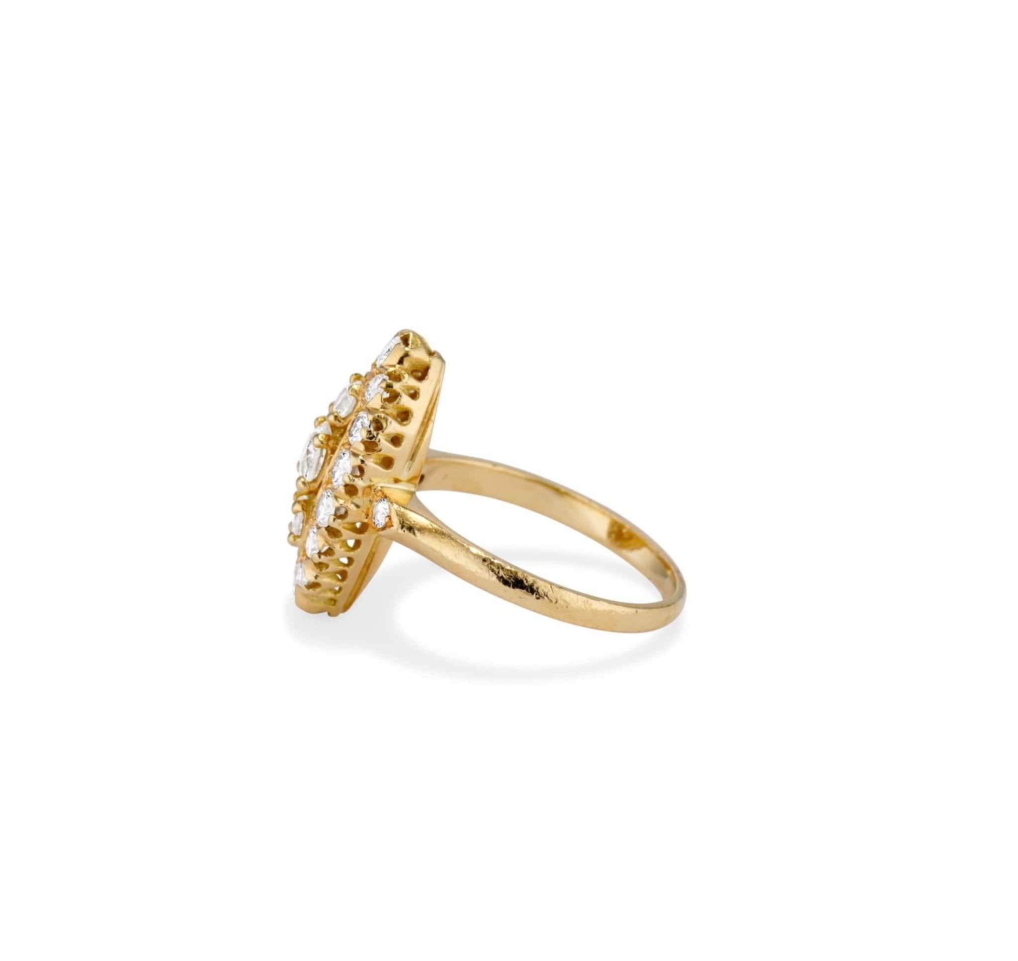 Victorian 1.50 Carat Diamond and Gold Dinner Ring, France - Image 3