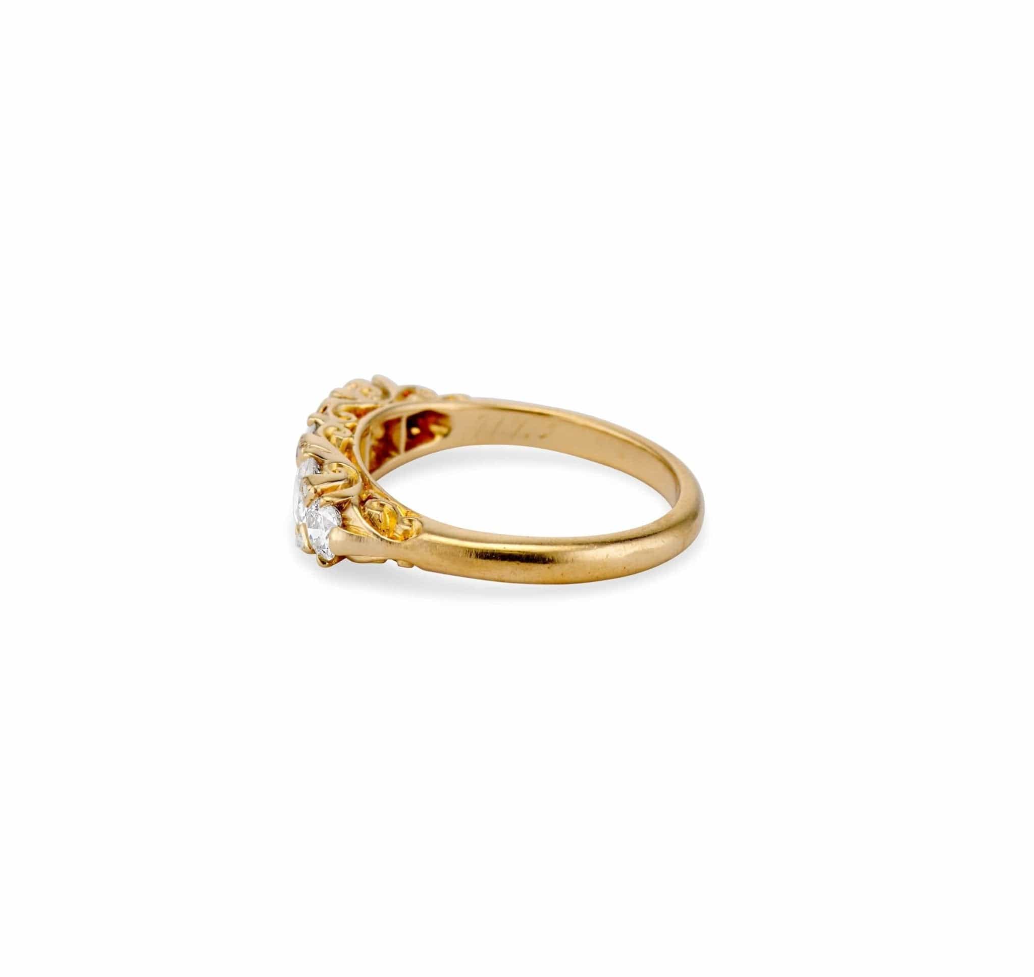 Victorian 1.50 Carat Five-Stone Old European-Cut Diamond Half-Band - Image 3