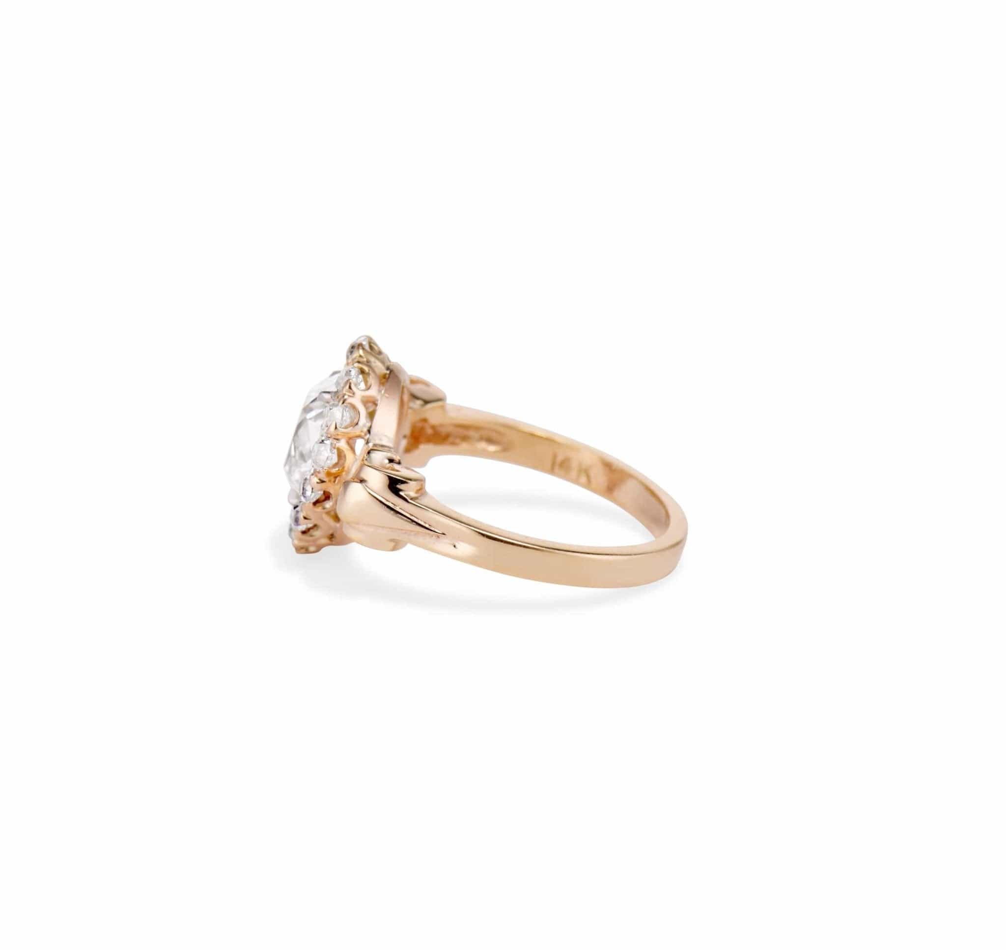 Victorian 1.52 Cushion Diamond Cluster Engagement Ring - Image 3