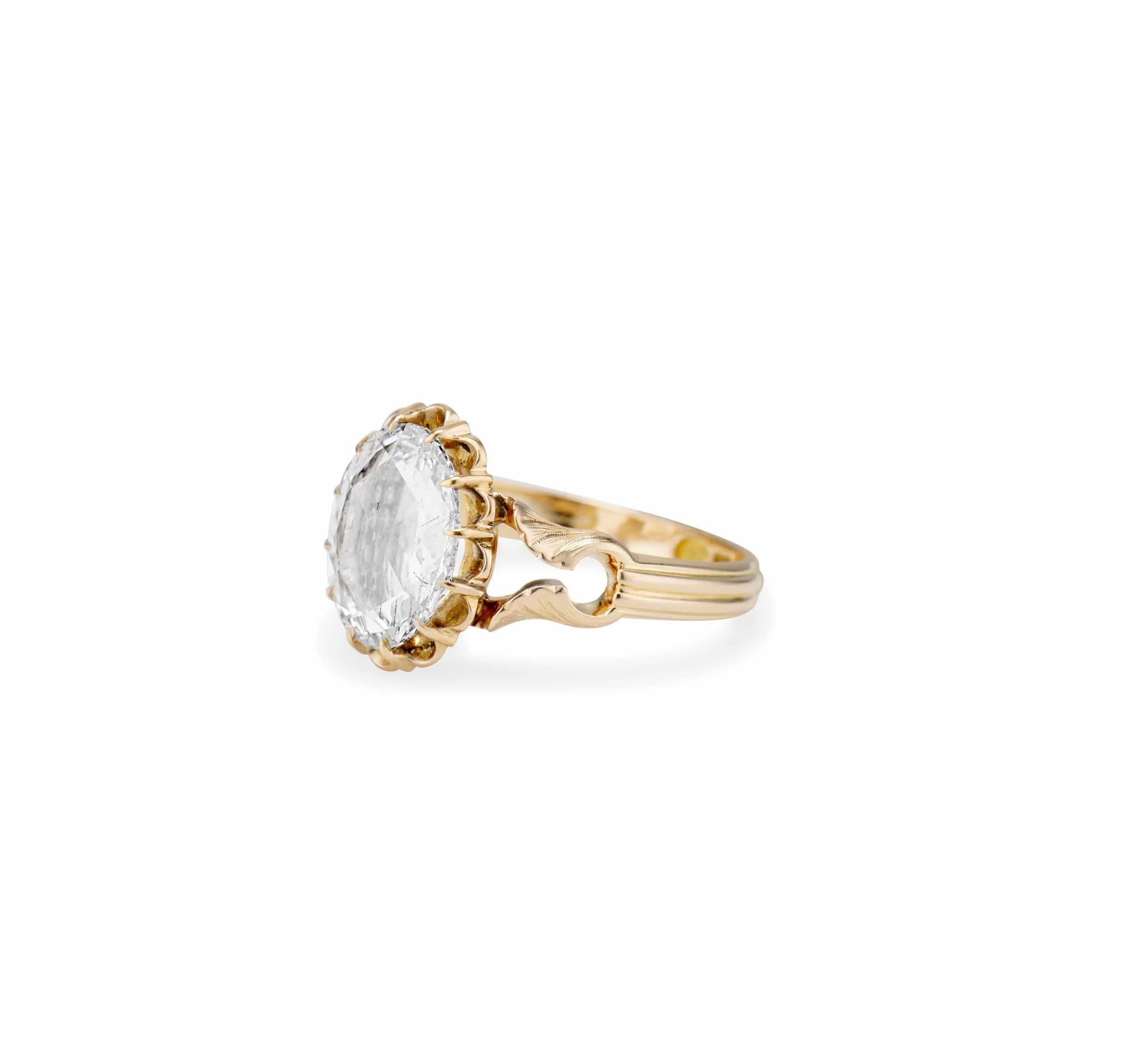 Art Nouveau 1.52 Oval Rose-Cut Diamond Engagement Ring, Finland - Image 2