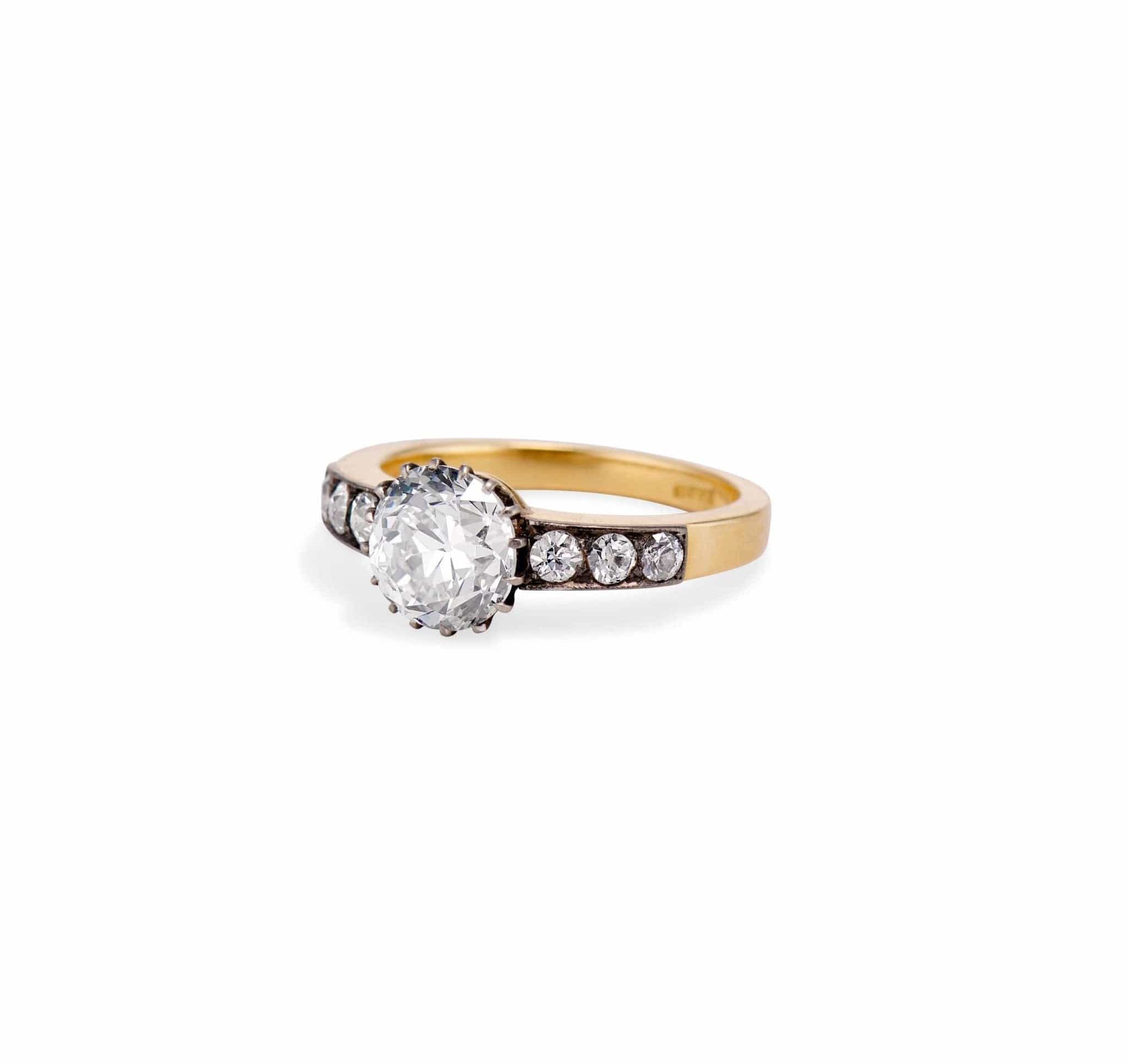 Victorian 1.81 Carat Old European Cut Diamond Engagement Ring - Image 2