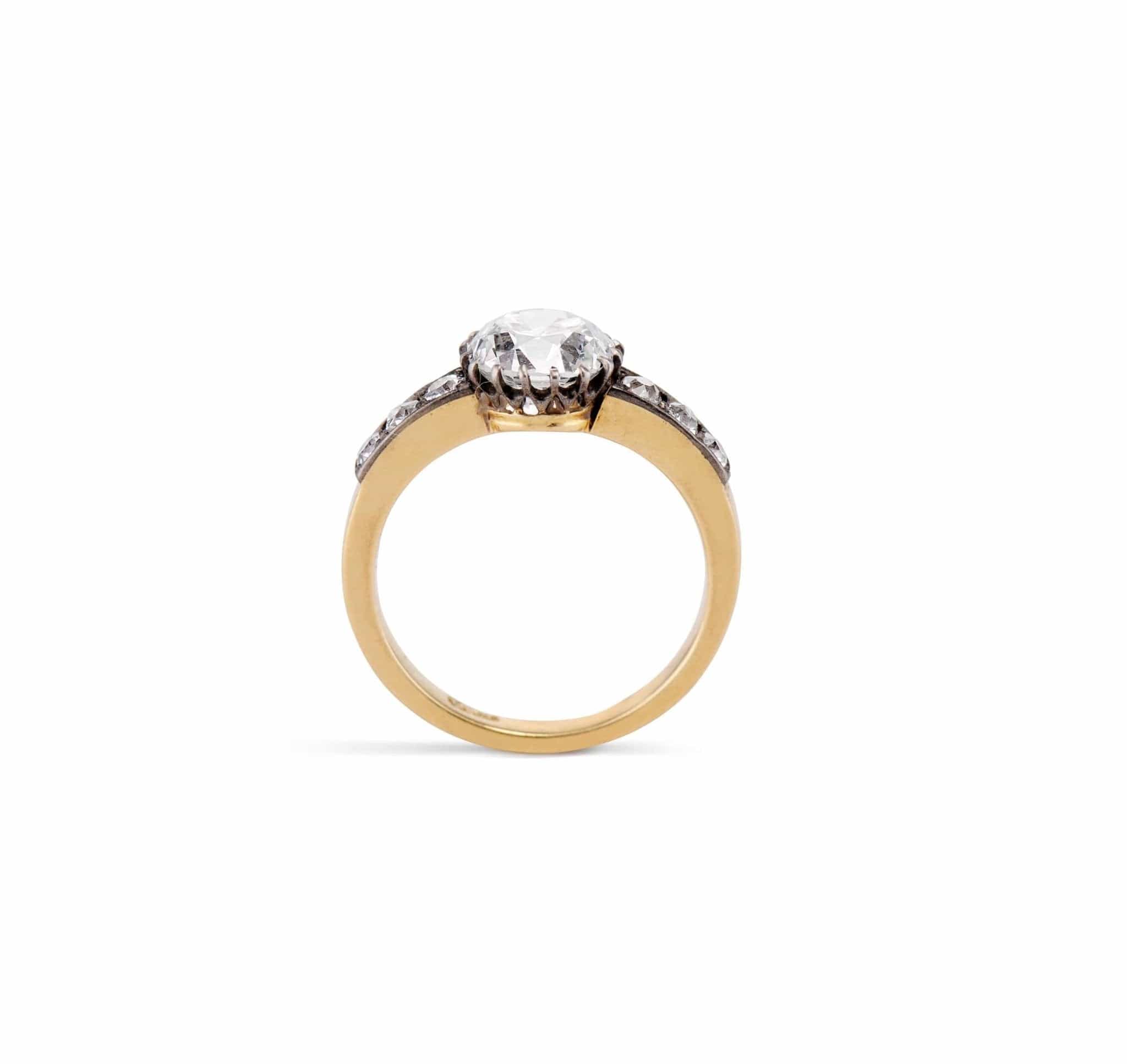 Victorian 1.81 Carat Old European Cut Diamond Engagement Ring - Image 3