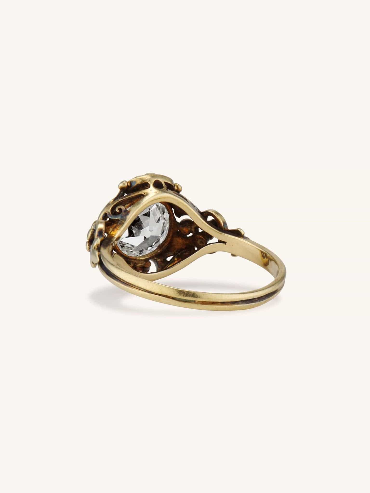 Art Nouveau 1.87 Carat Old European Cut Diamond Ring - Image 6