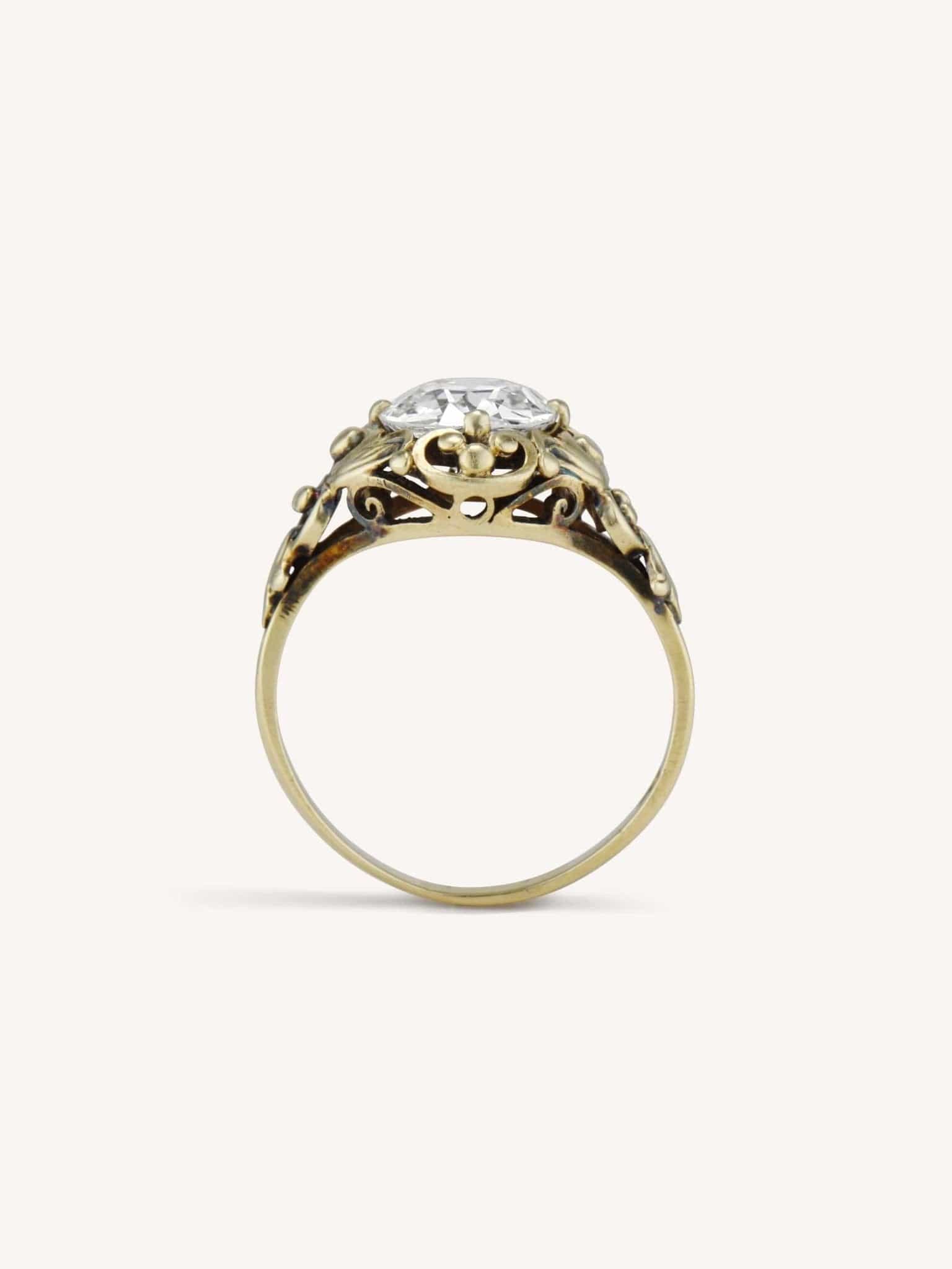 Art Nouveau 1.87 Carat Old European Cut Diamond Ring - Image 8