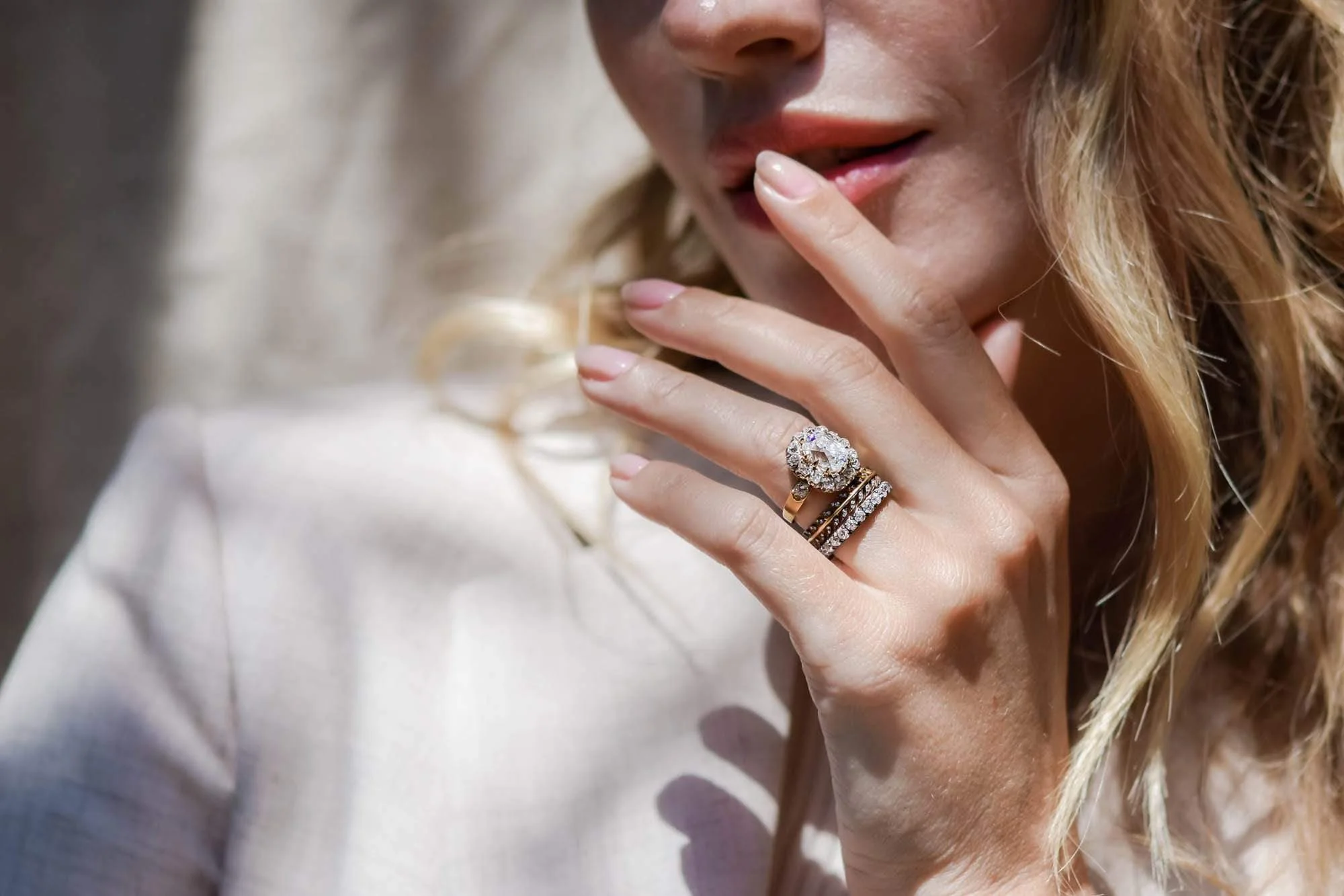 Victorian 3.04 Old-Mine Cushion-Cut Diamond Cluster Engagement Ring - Image 5