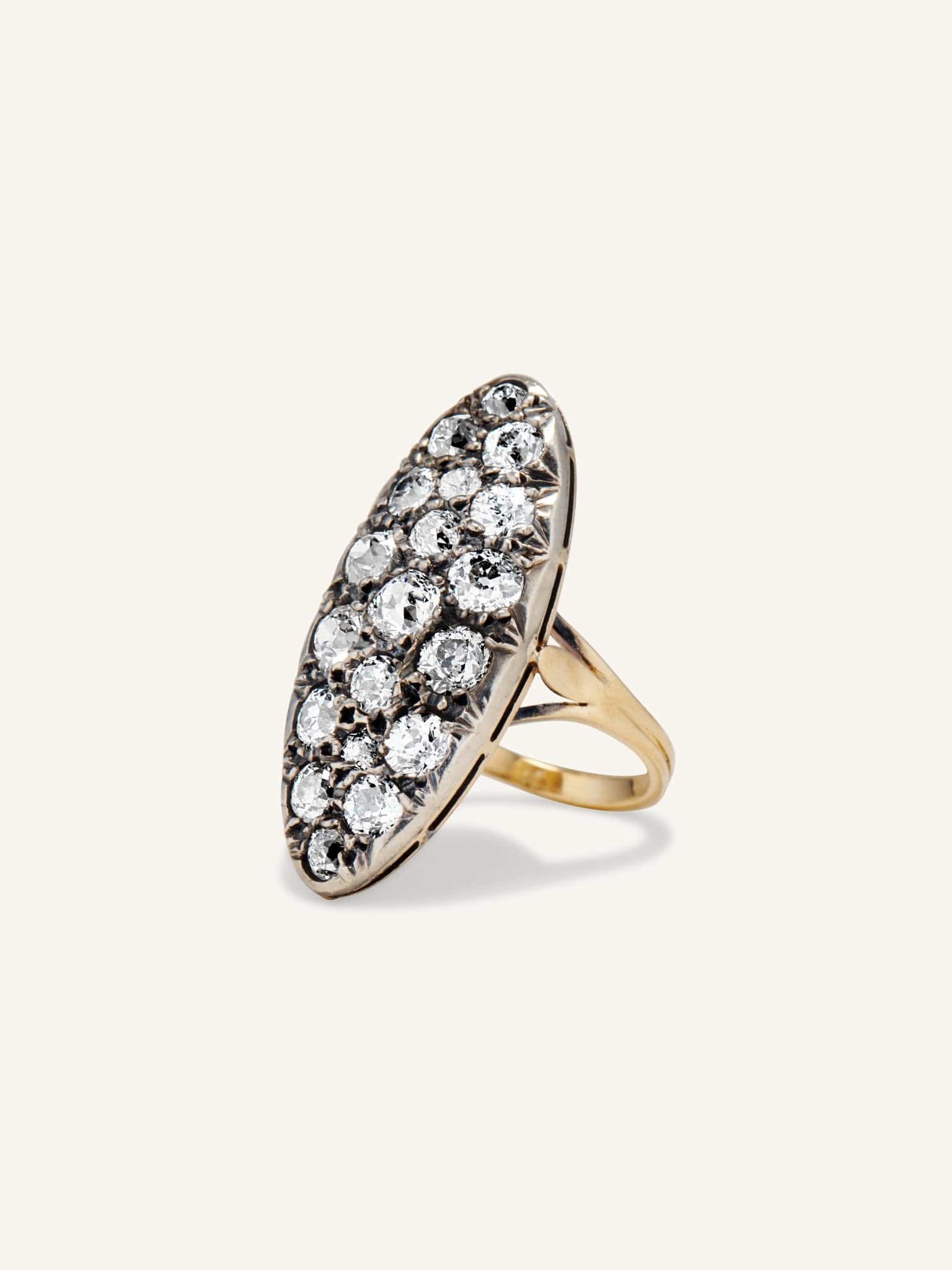 Victorian 3.25 Carat Old Mine Diamond Dinner Ring - Image 2