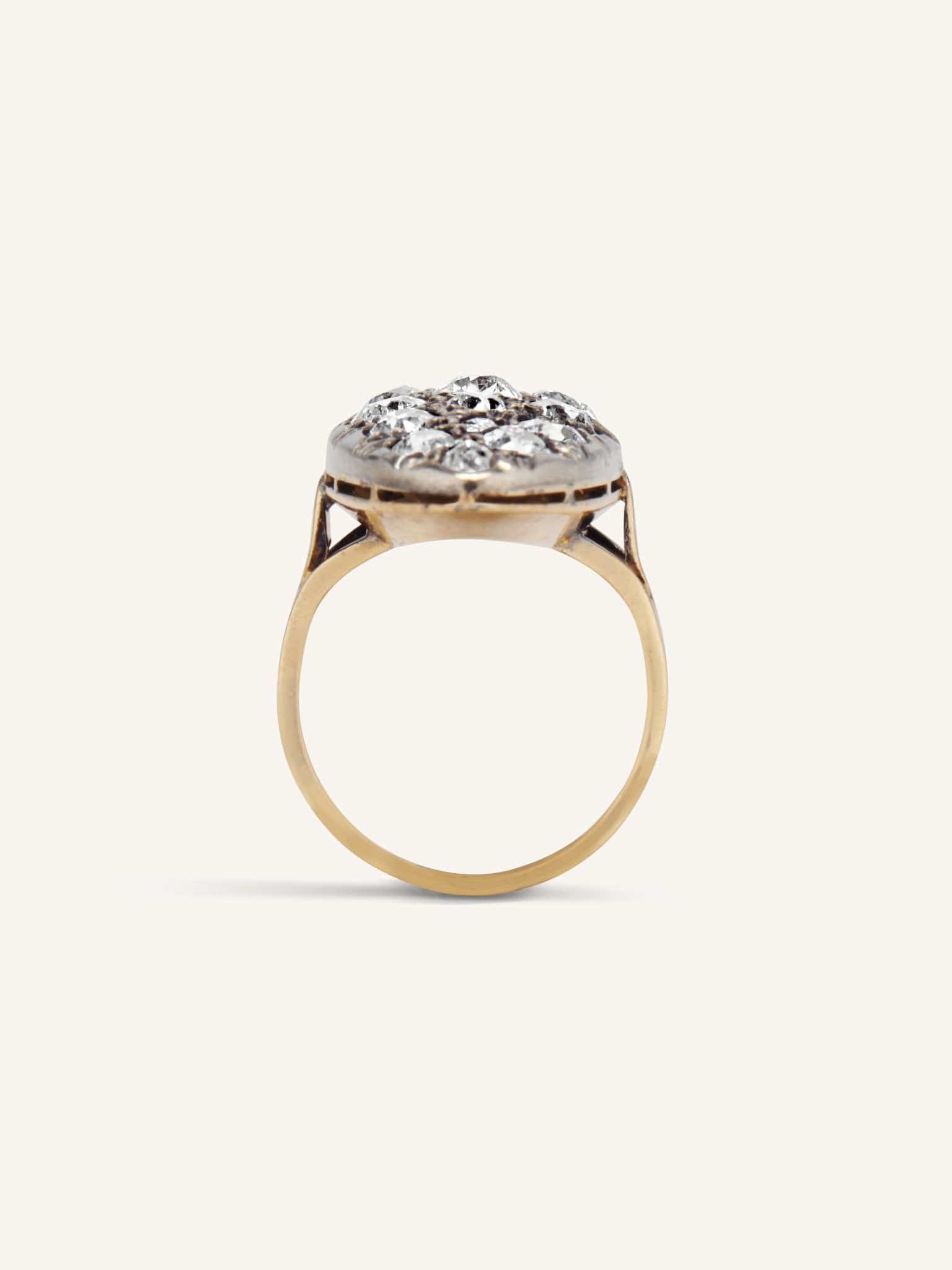 Victorian 3.25 Carat Old Mine Diamond Dinner Ring - Image 4