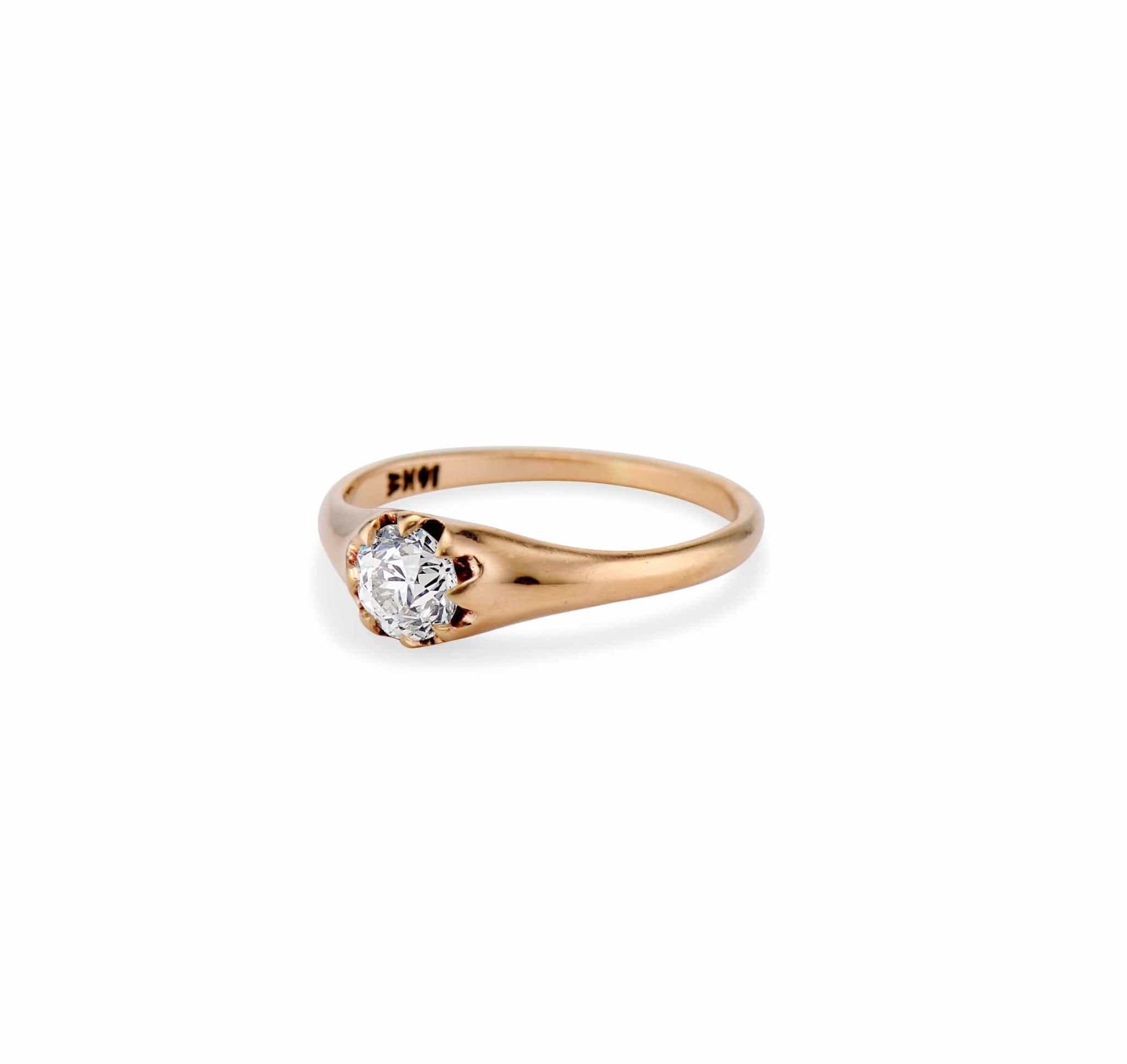 Victorian .54 Carat Old European-Cut Diamond Engagement Ring - Image 2