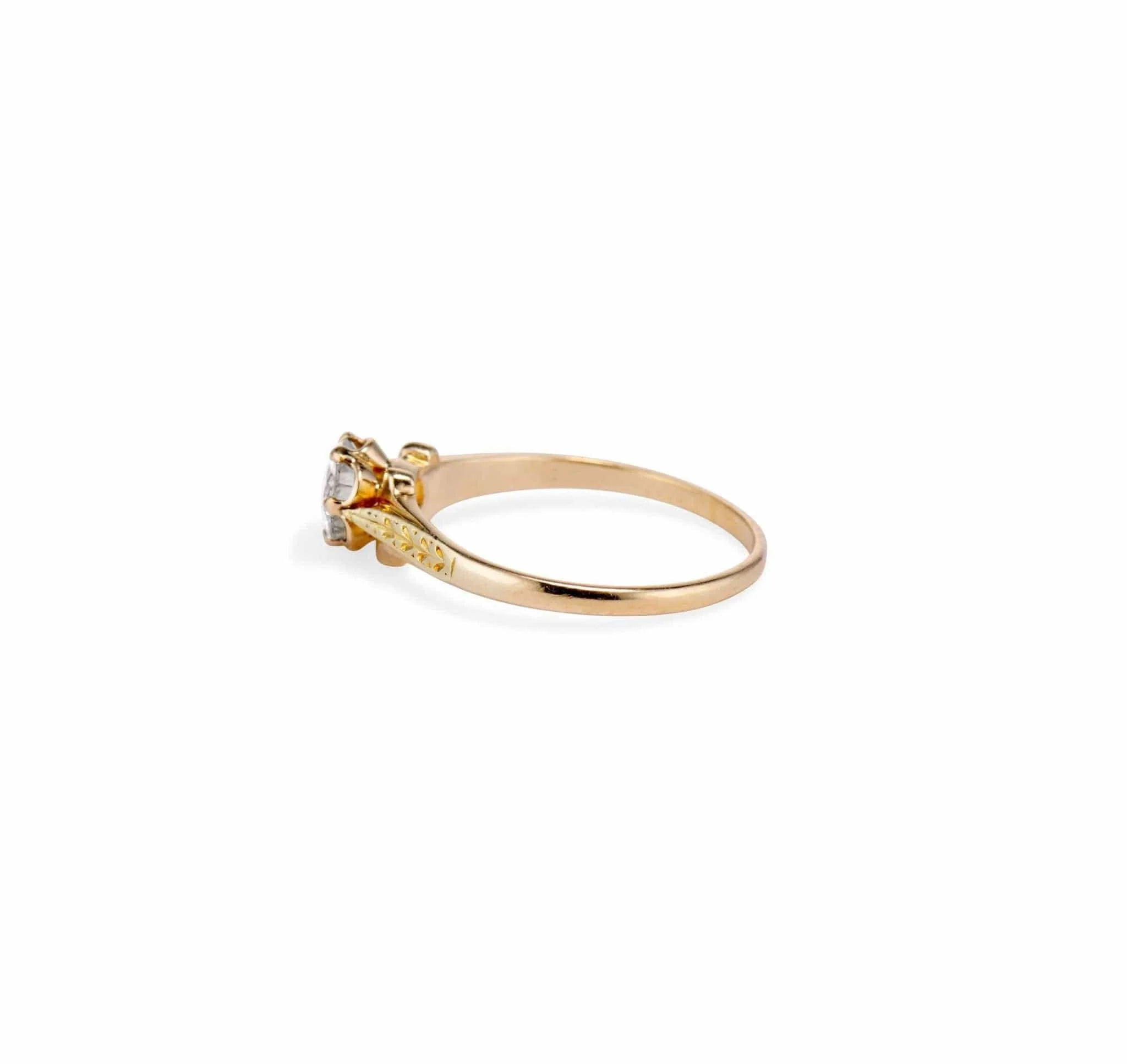 Victorian .61 Old European Diamond and Gold Engagement Ring - Image 3