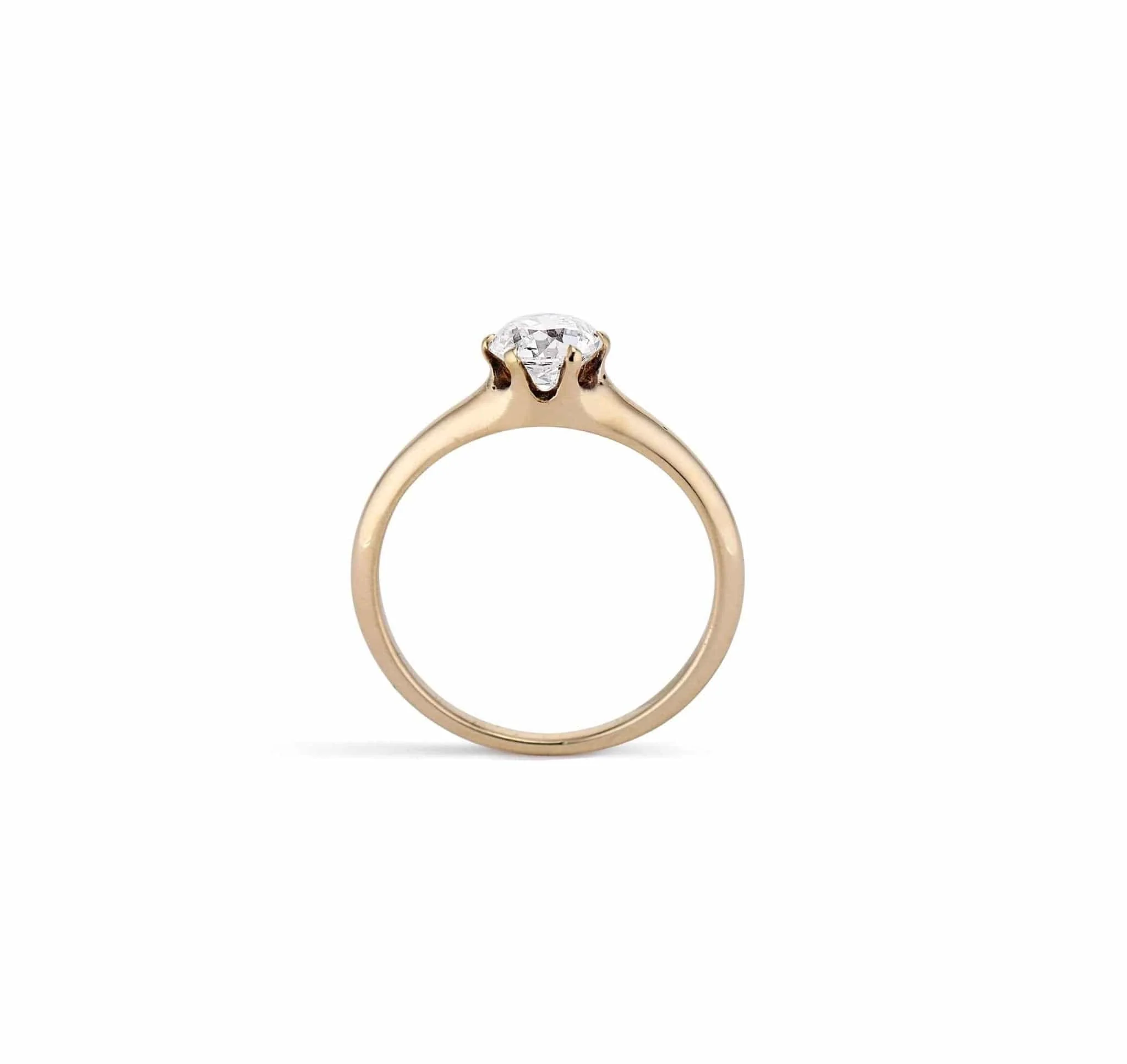 Victorian .73 Carat Old European Cut Gold Solitaire - Image 4