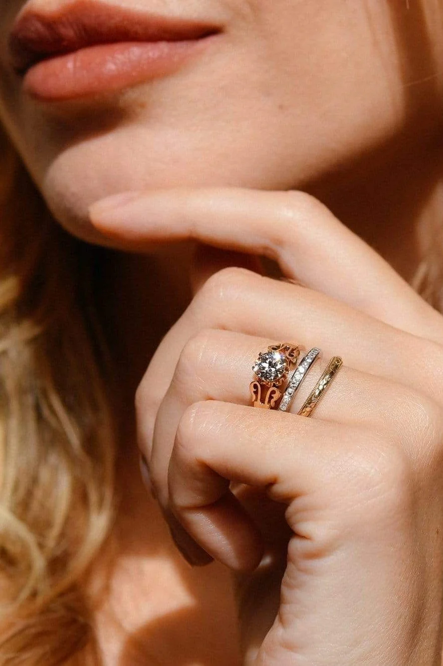 Victorian .80 Old European Diamond and Gold Solitaire Engagement Ring - Image 4