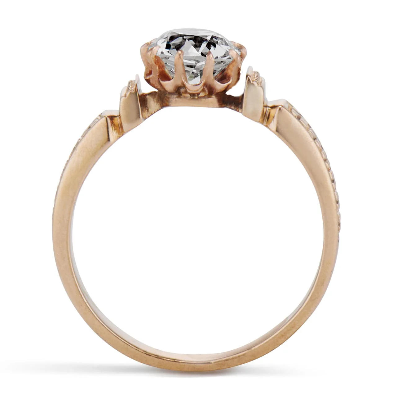 Victorian .92 Carat Old Mine Cushion Cut Diamond Ring - Image 3