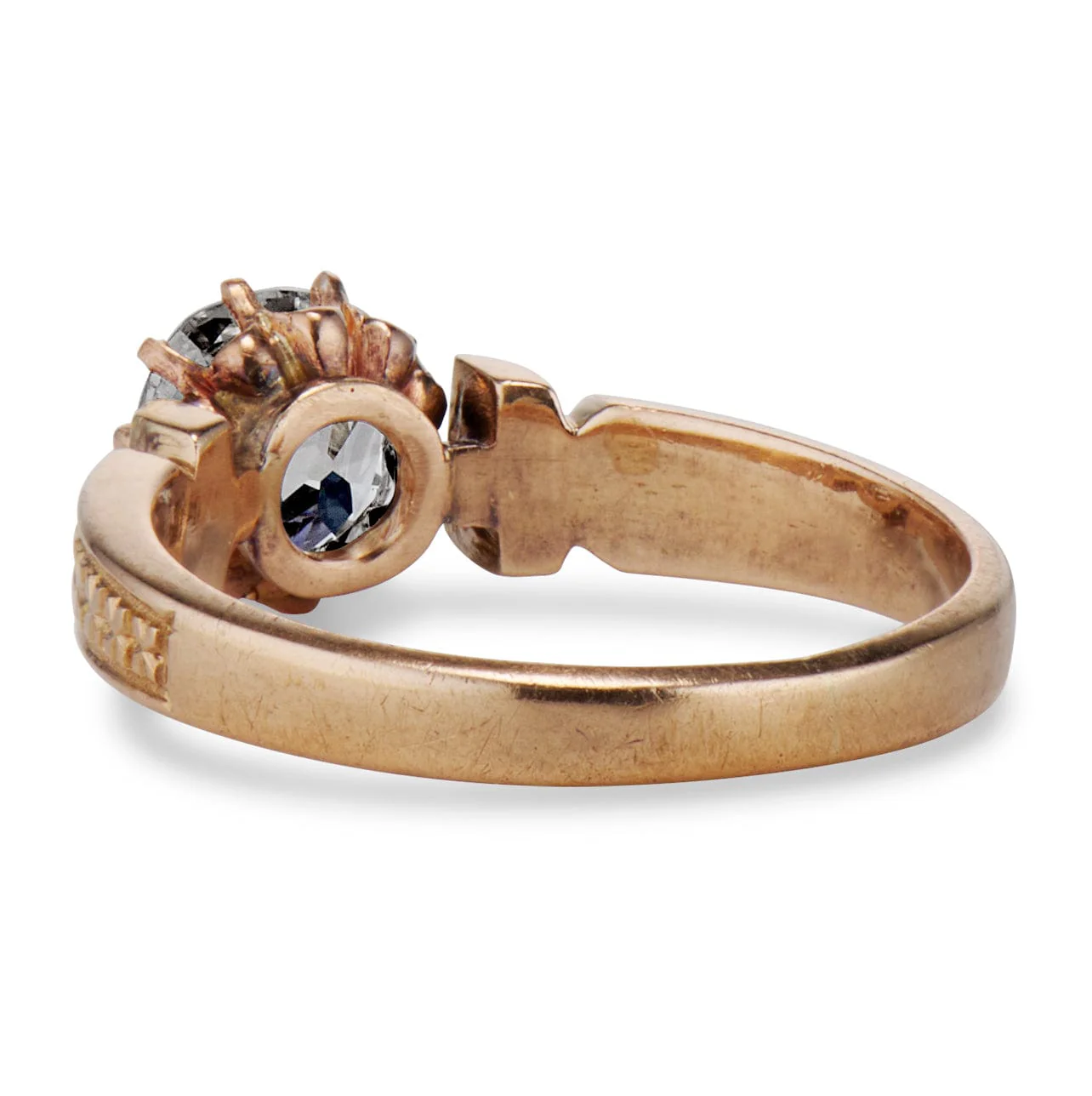 Victorian .92 Carat Old Mine Cushion Cut Diamond Ring - Image 4