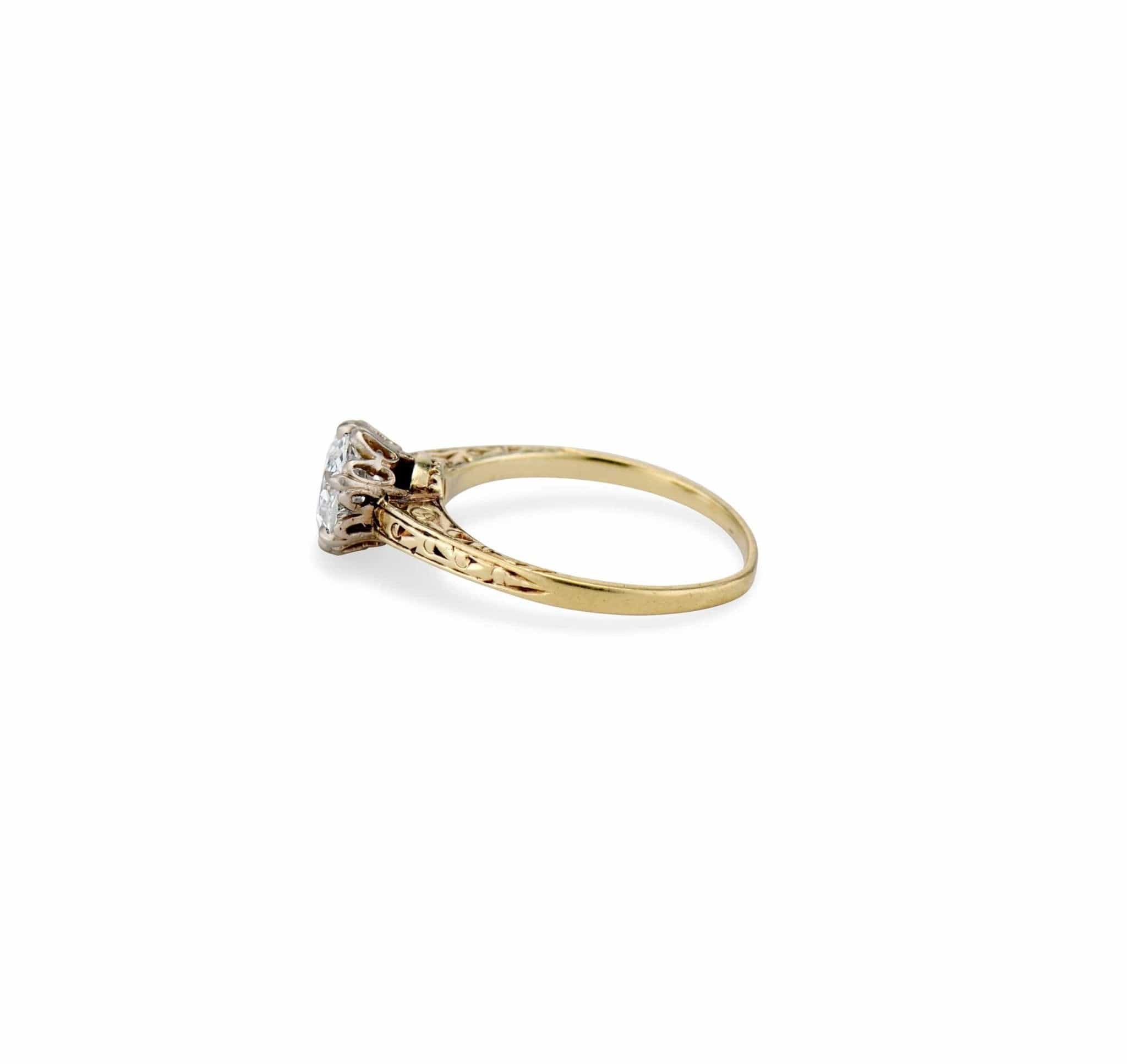 Victorian .95 Carat Old European-Cut Diamond Engagement Ring - Image 3