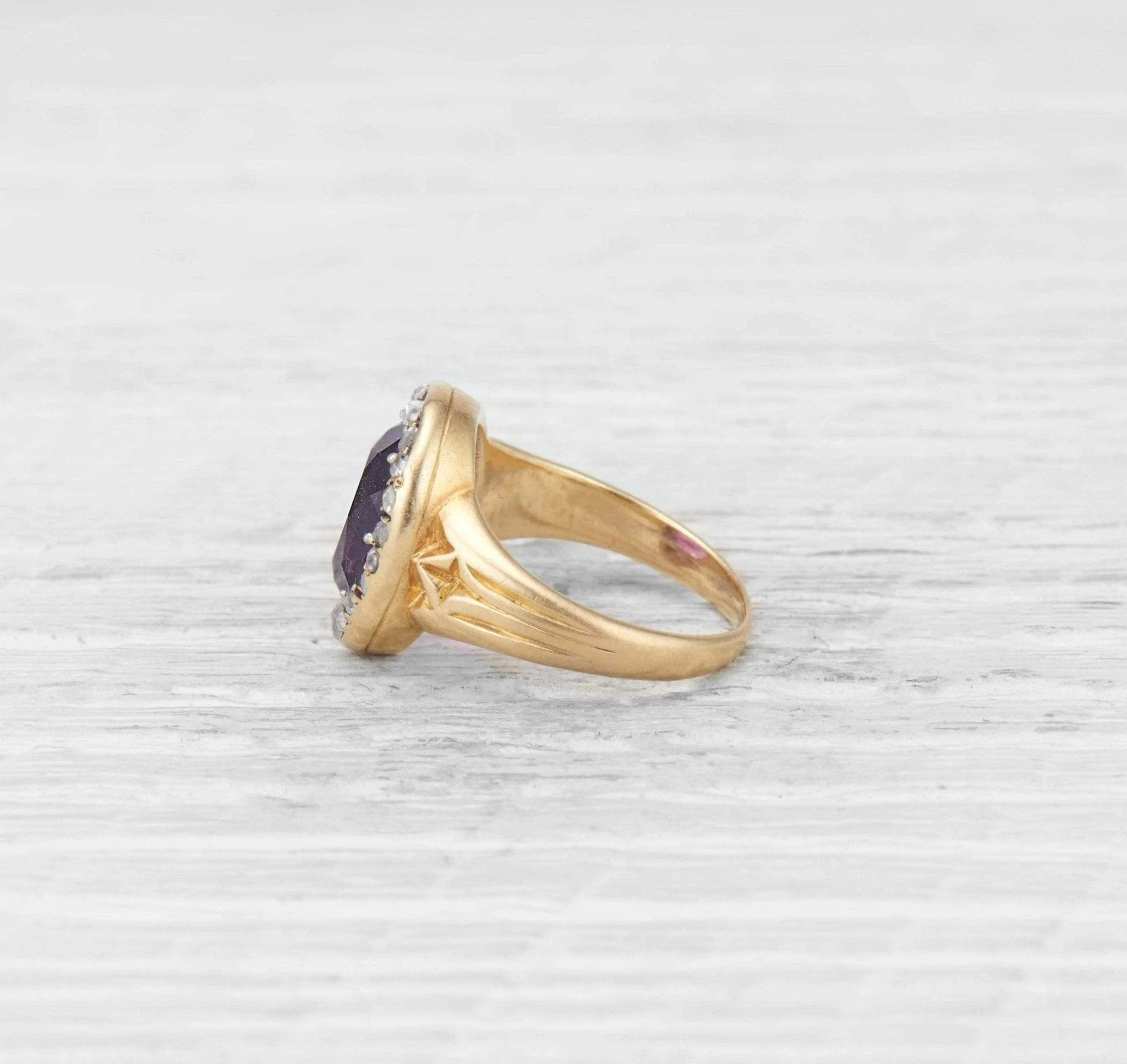 VICTORIAN AMETHYST AND DIAMOND RING - Image 3