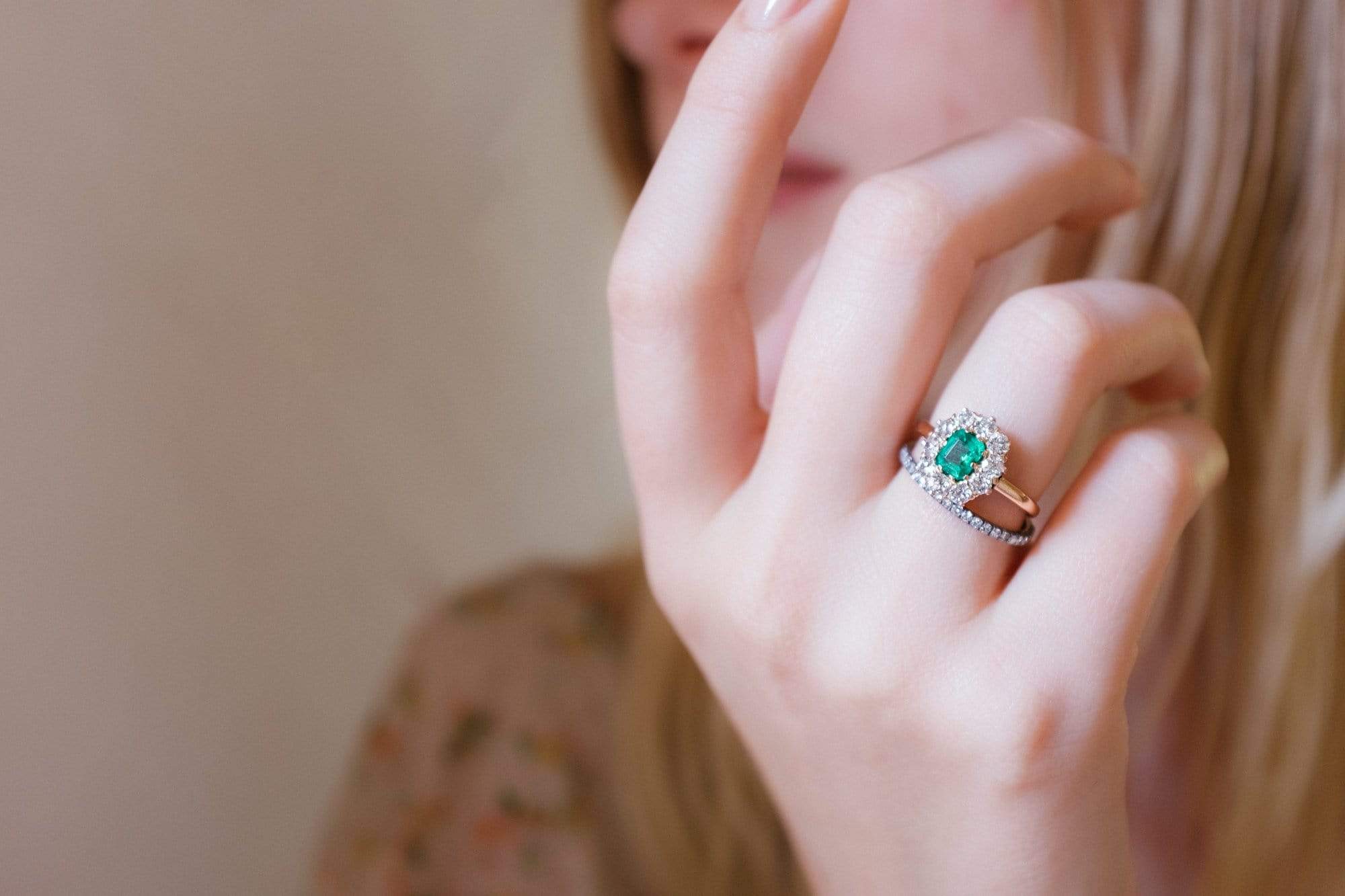 Victorian Antique Emerald and Diamond Cluster Ring - Image 6
