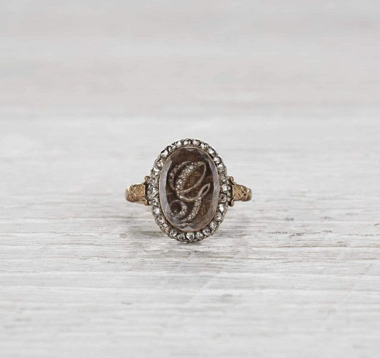 Victorian Braided Hair Mourning Ring - Image 2