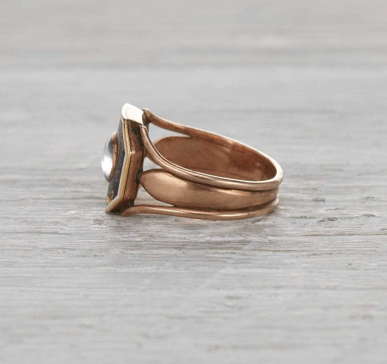Victorian Braided Hair Mourning Ring - Image 5
