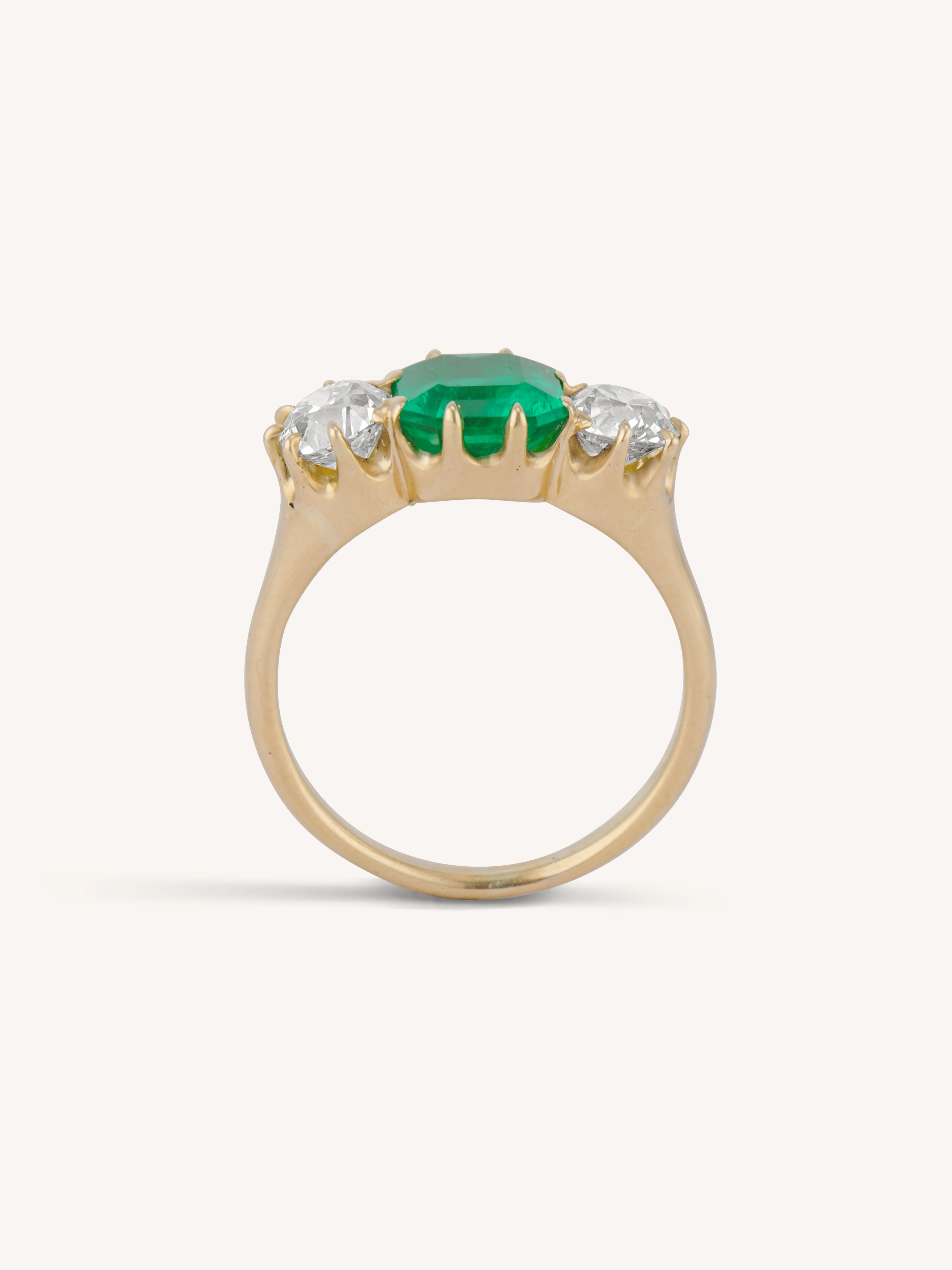 Victorian 1.87 Carat Colombian Emerald & Old Mine Diamond Vintage Engagement Ring - Image 5