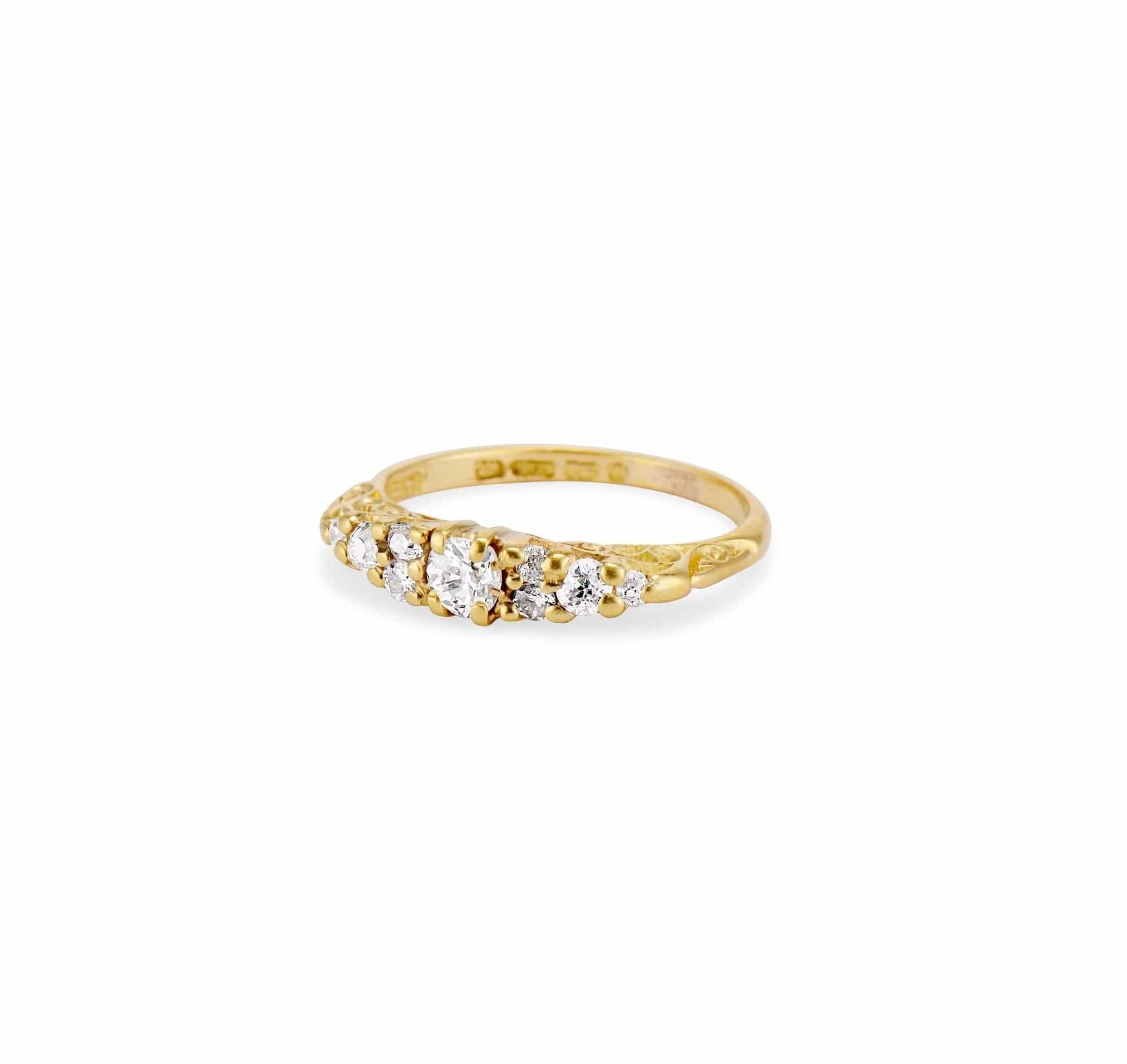 Victorian Diamond & Gold Ring, England - Image 2