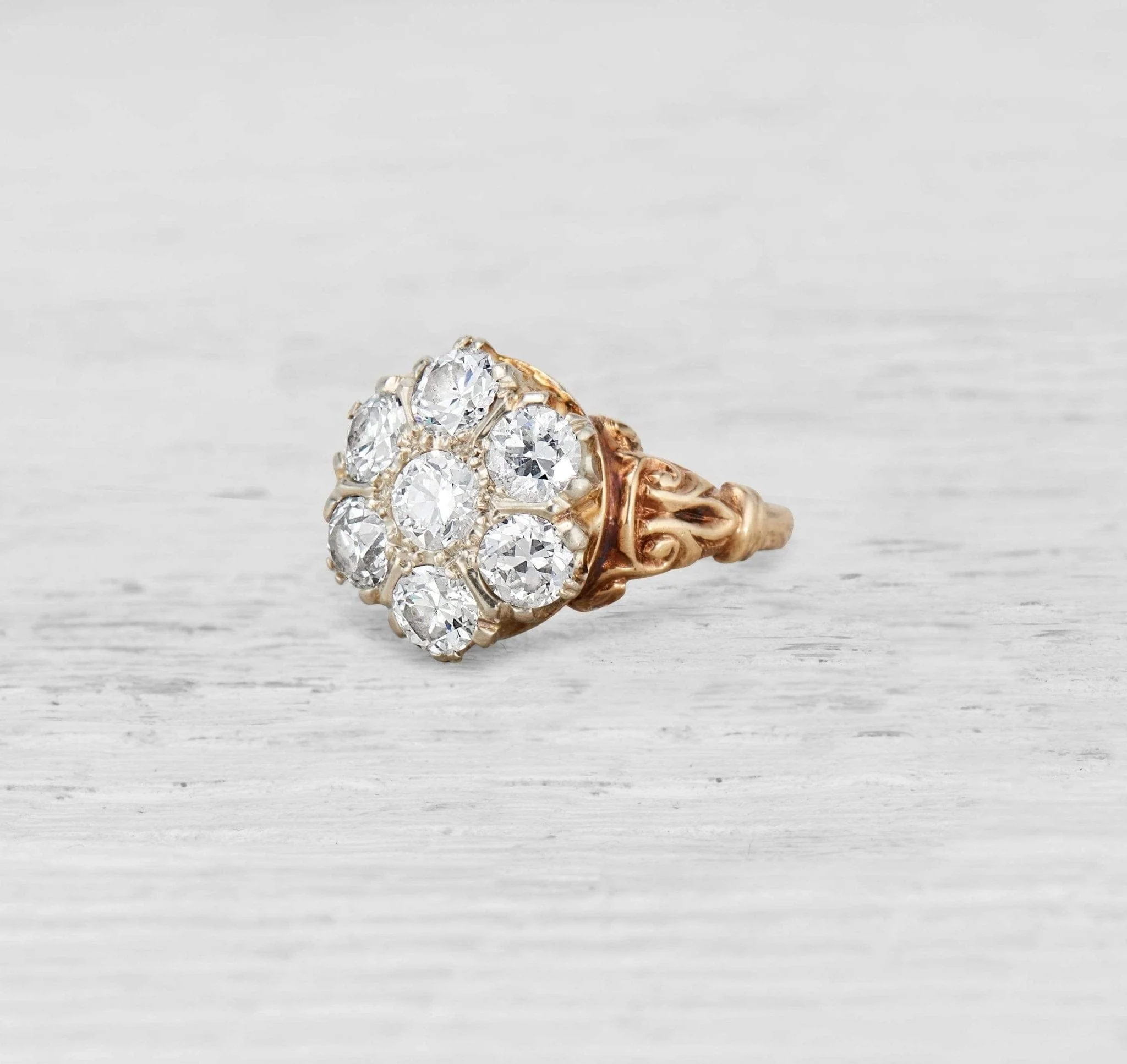 Victorian Diamond Cluster Ring - Image 2