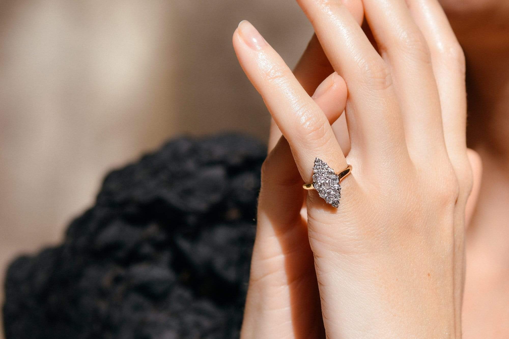 Victorian Diamond Navette Ring, France - Image 6