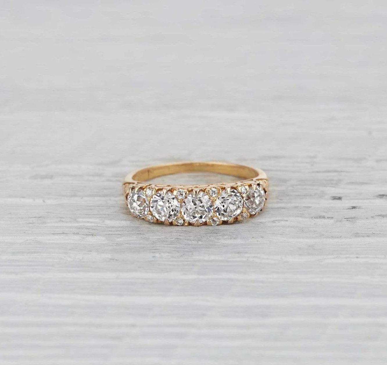 Victorian Diamond Half Hoop Band - Image 2