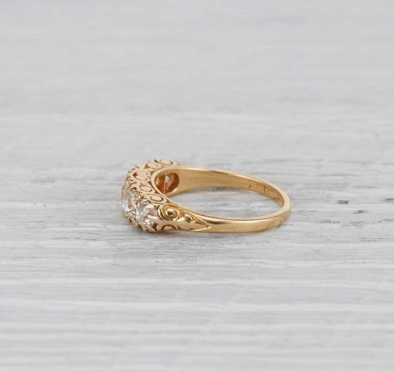 Victorian Diamond Half Hoop Band - Image 3